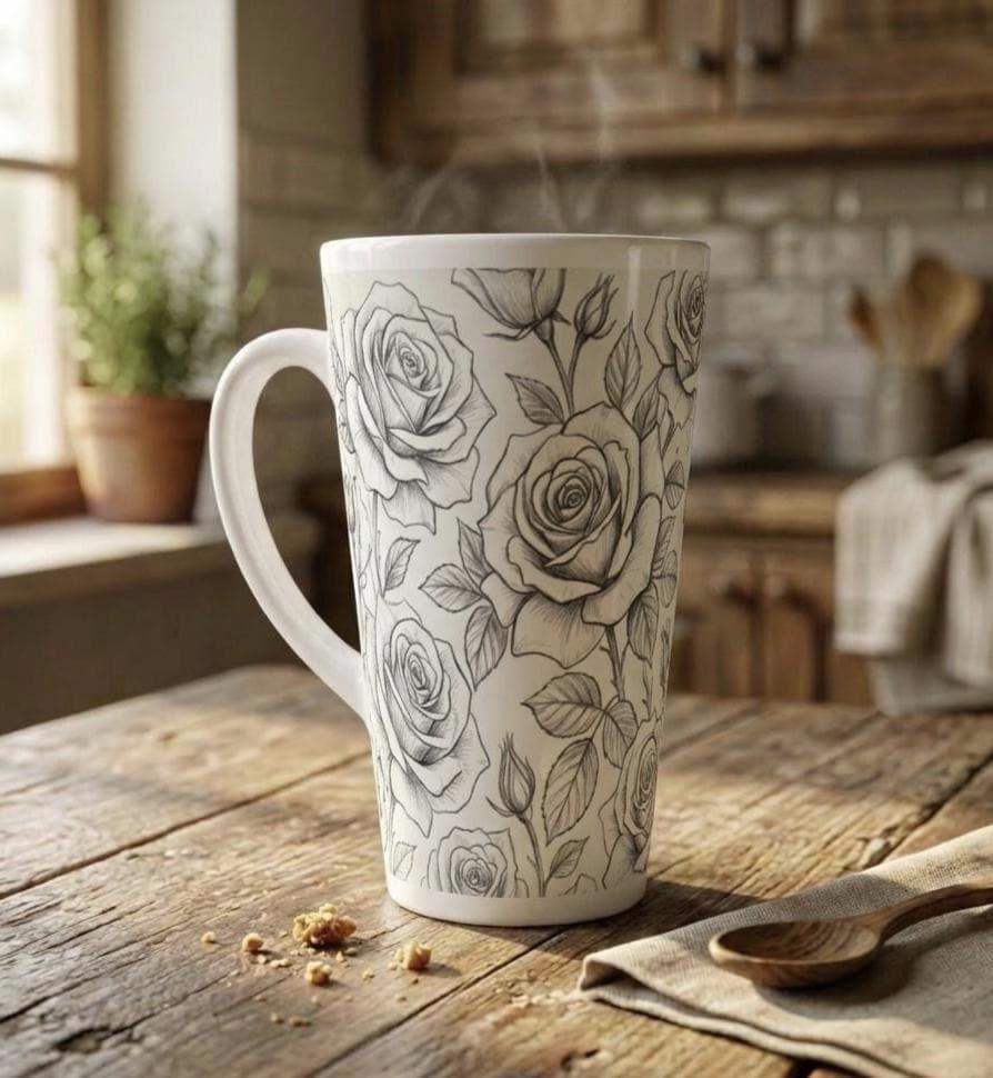 Latte 17oz Ceramic Mug - Coffee or Tea Cup, Extra Tall
