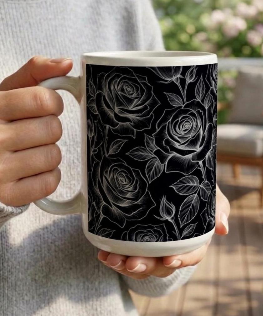 Roses - Floral Cups -  Large and Small Ceramic Mugs