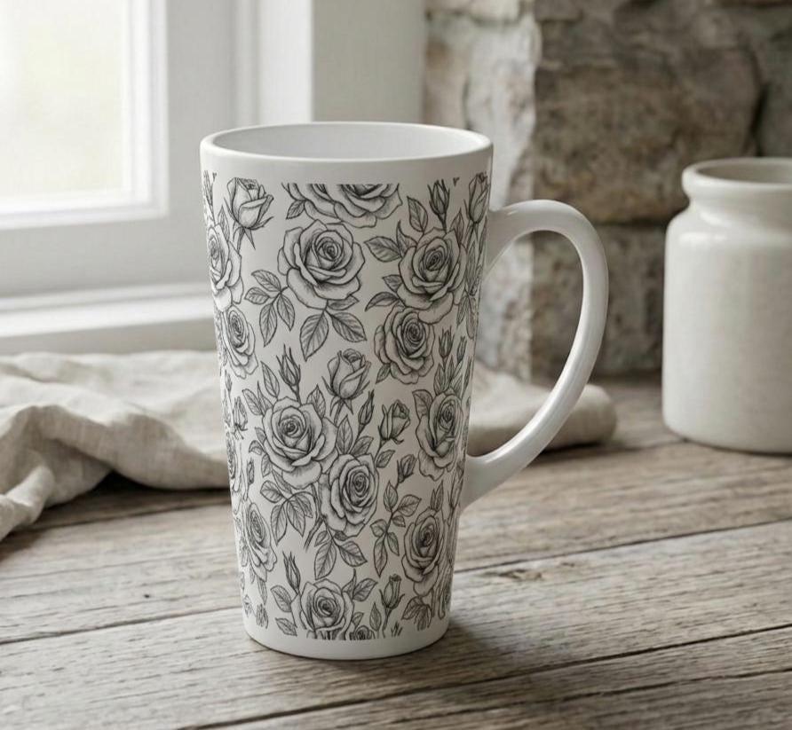 Latte 17oz Ceramic Mug - Coffee or Tea Cup, Extra Tall