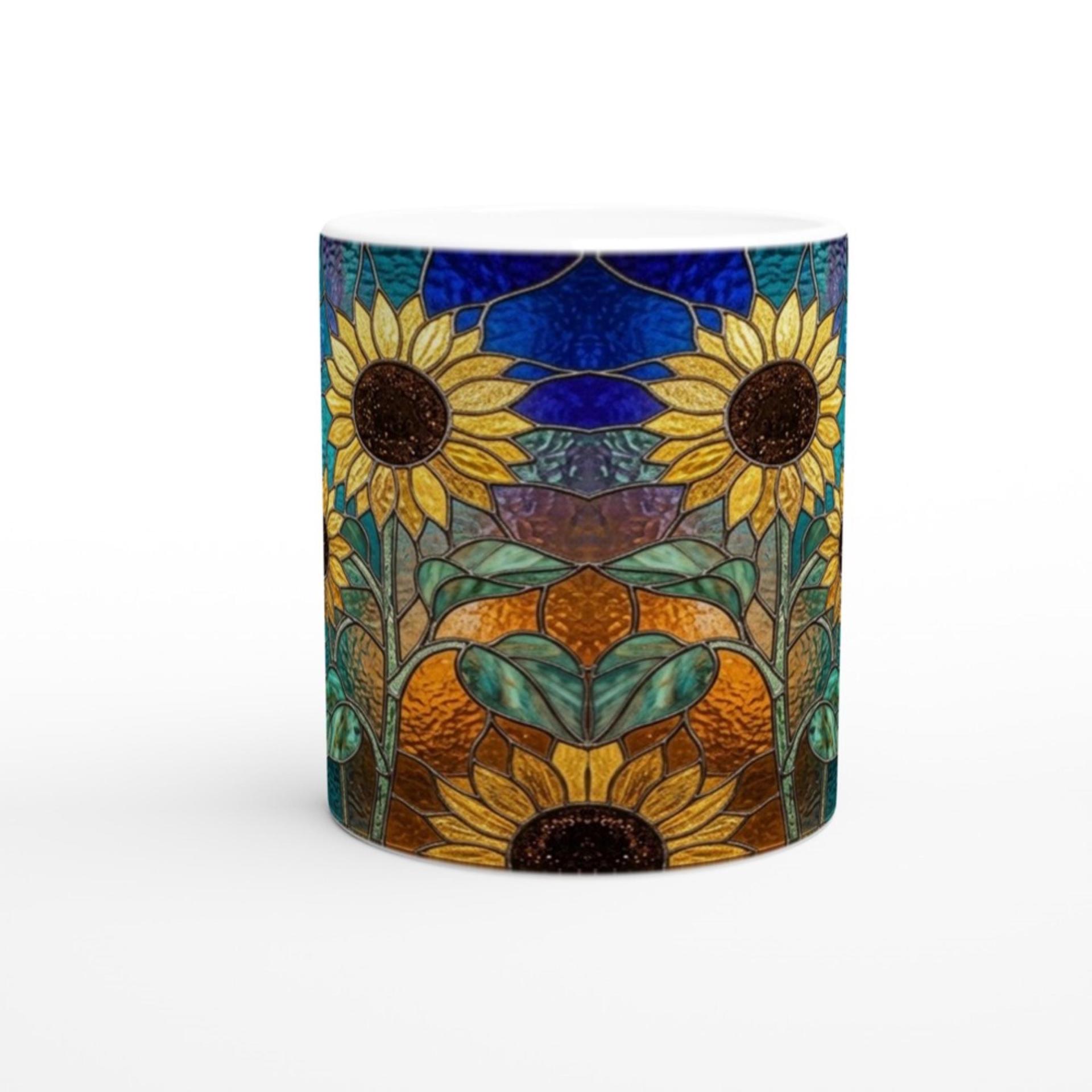 Sunflowers, Large and Small Cups, Floral Mug Set