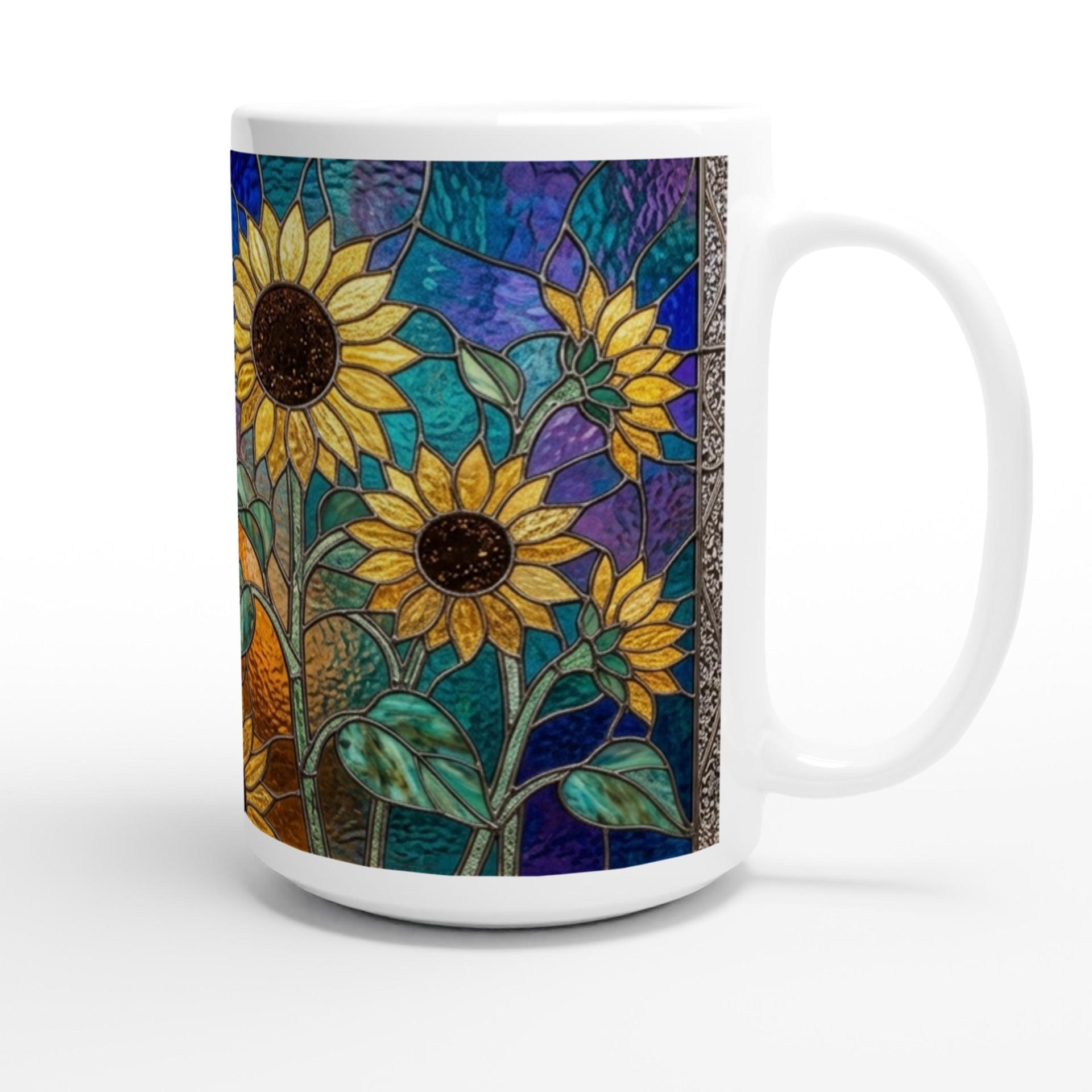 Sunflowers, Large and Small Cups, Floral Mug Set