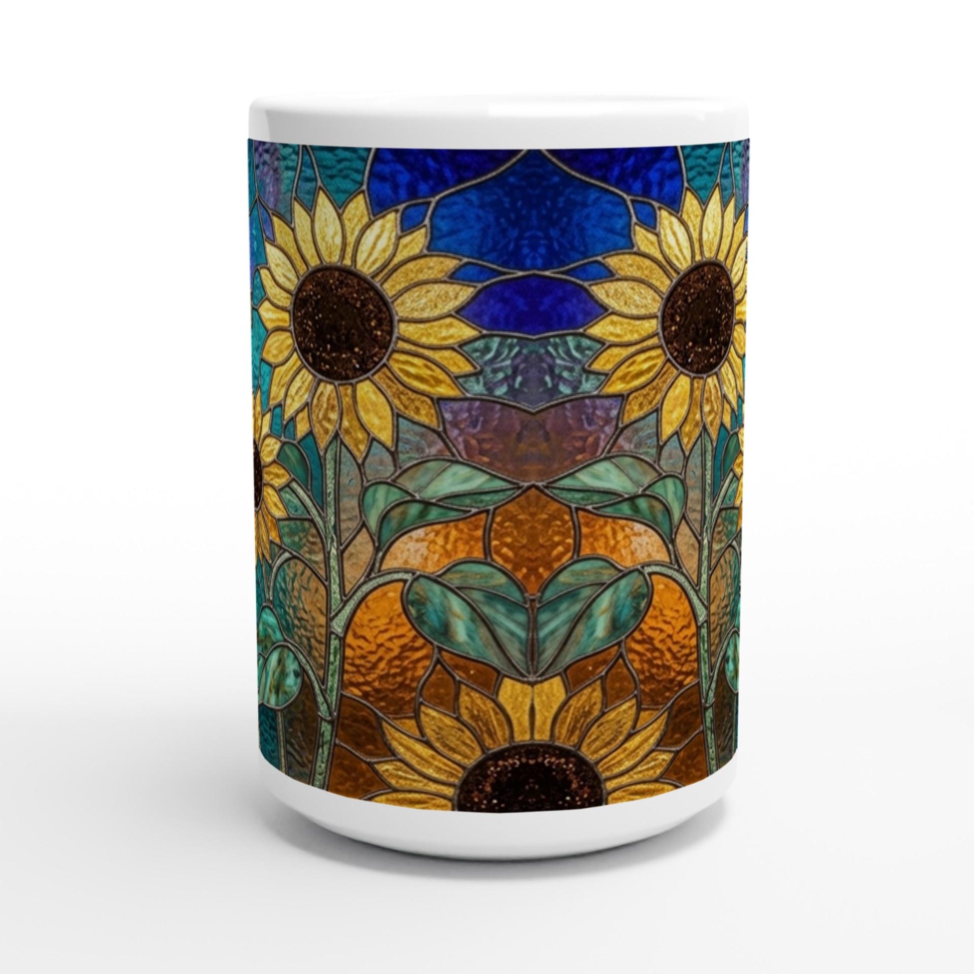 Sunflowers, Large and Small Cups, Floral Mug Set