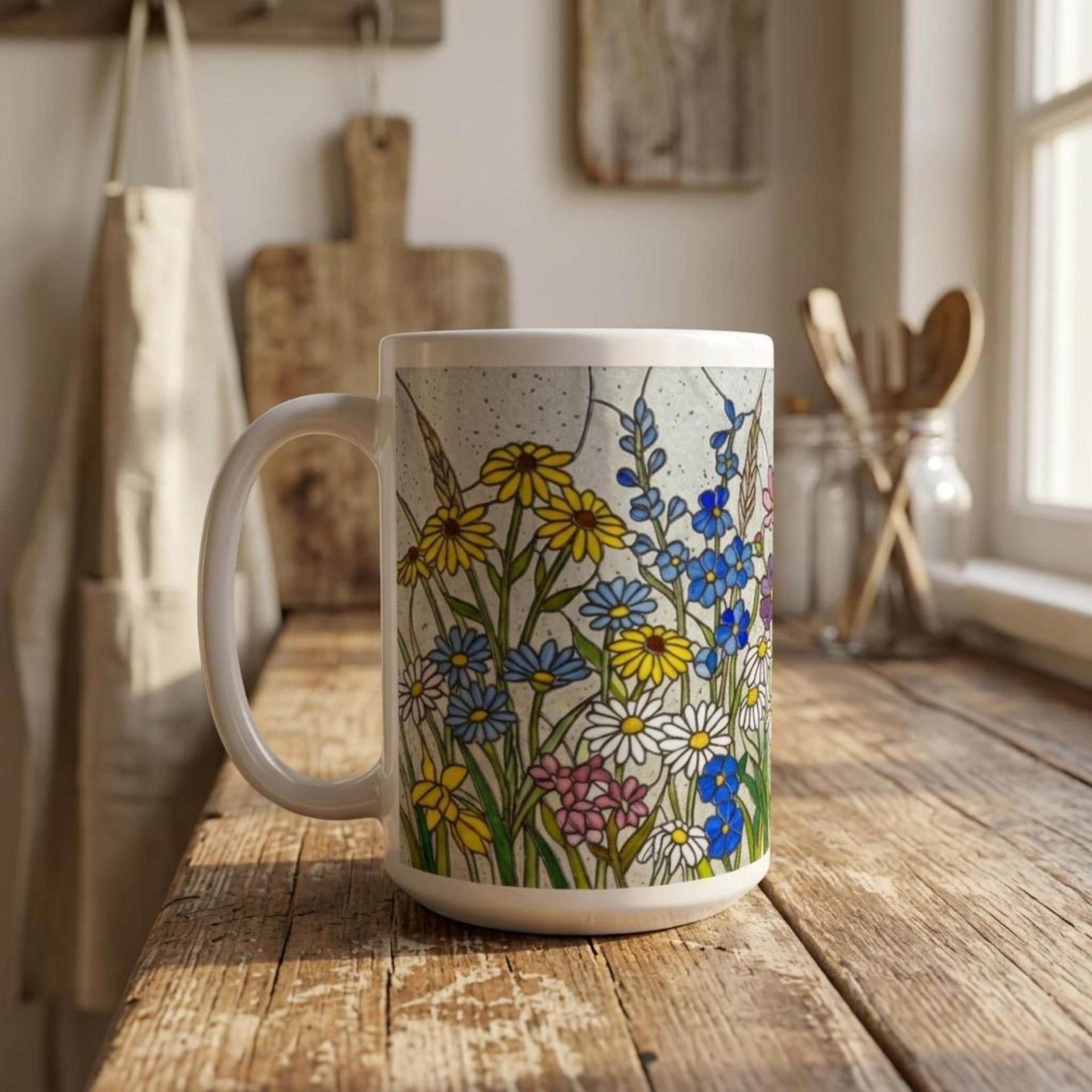 Floral Cups -  Large and Small Ceramic Mugs