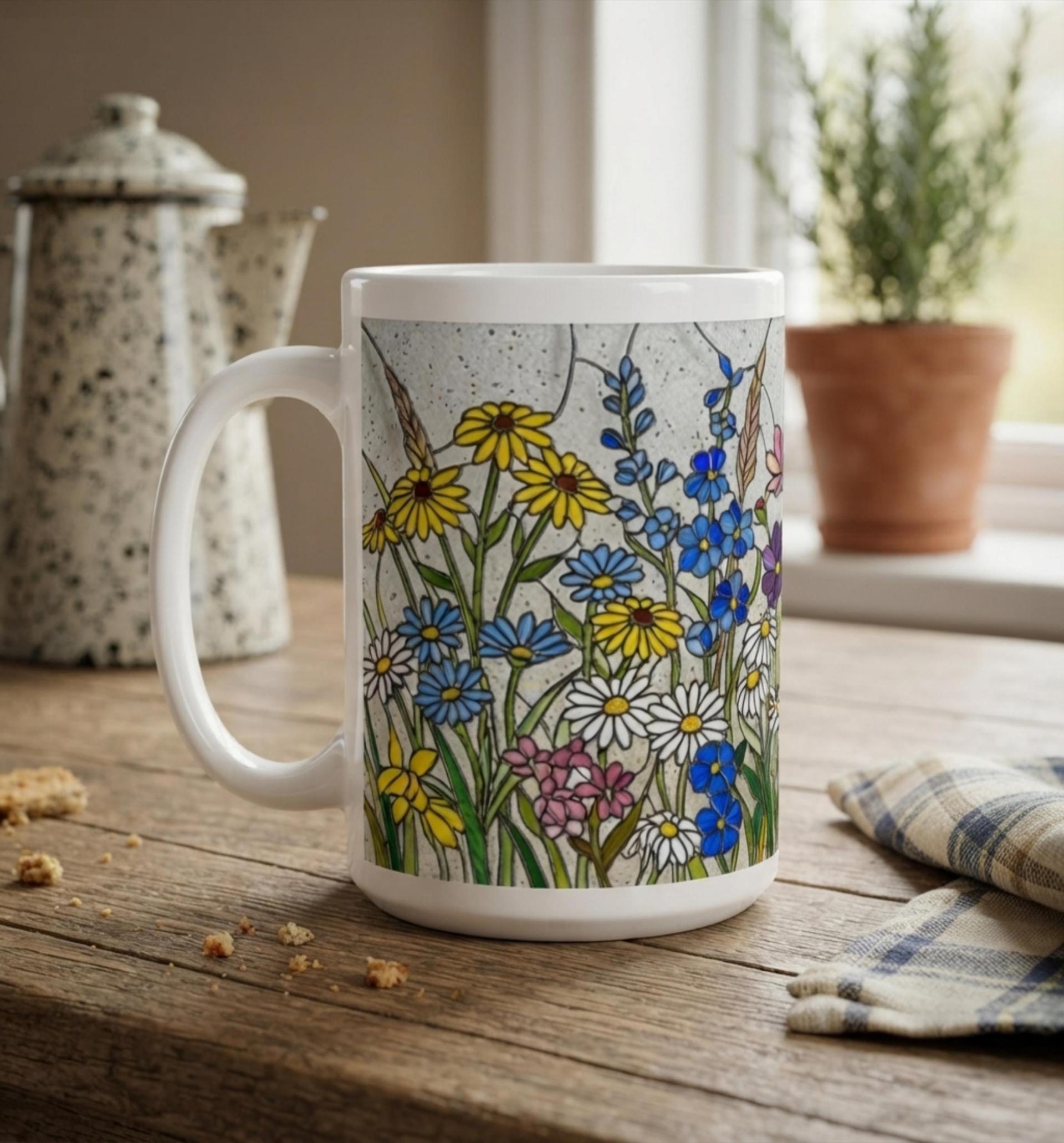 Floral Cups -  Large and Small Ceramic Mugs