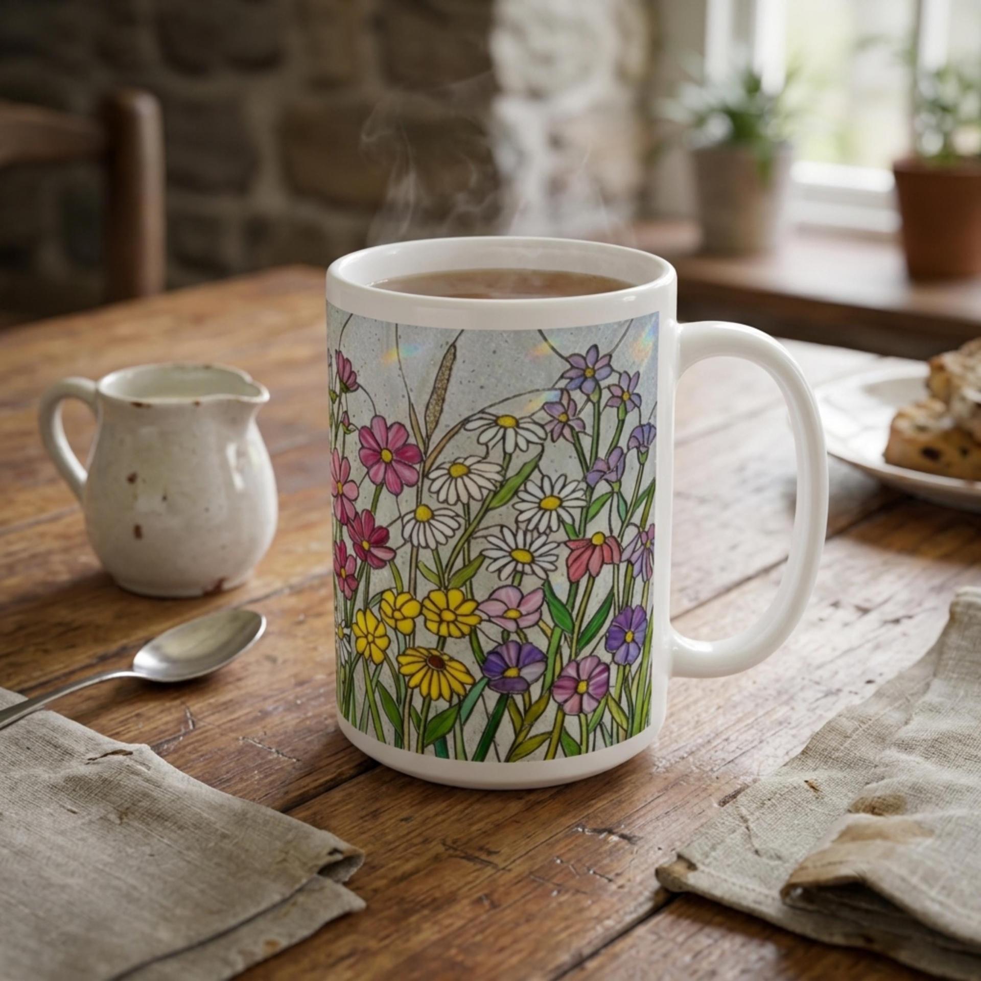 Floral Cups -  Large and Small Ceramic Mugs