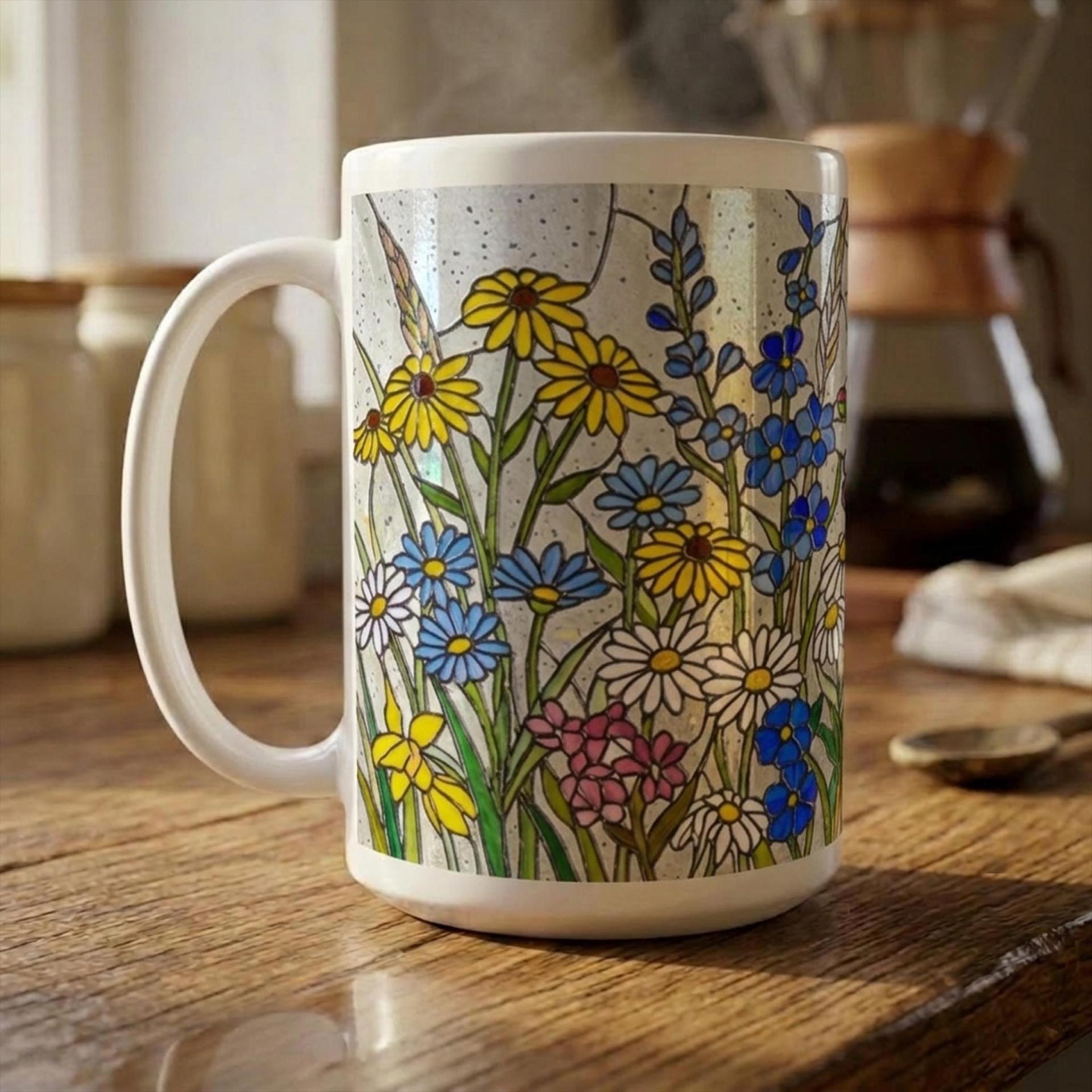 Floral Cups -  Large and Small Ceramic Mugs