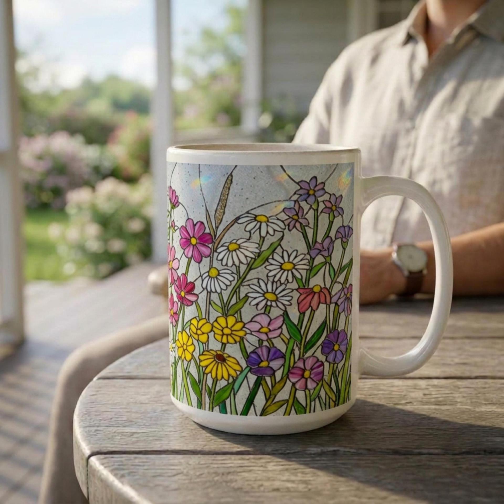 Floral Cups -  Large and Small Ceramic Mugs