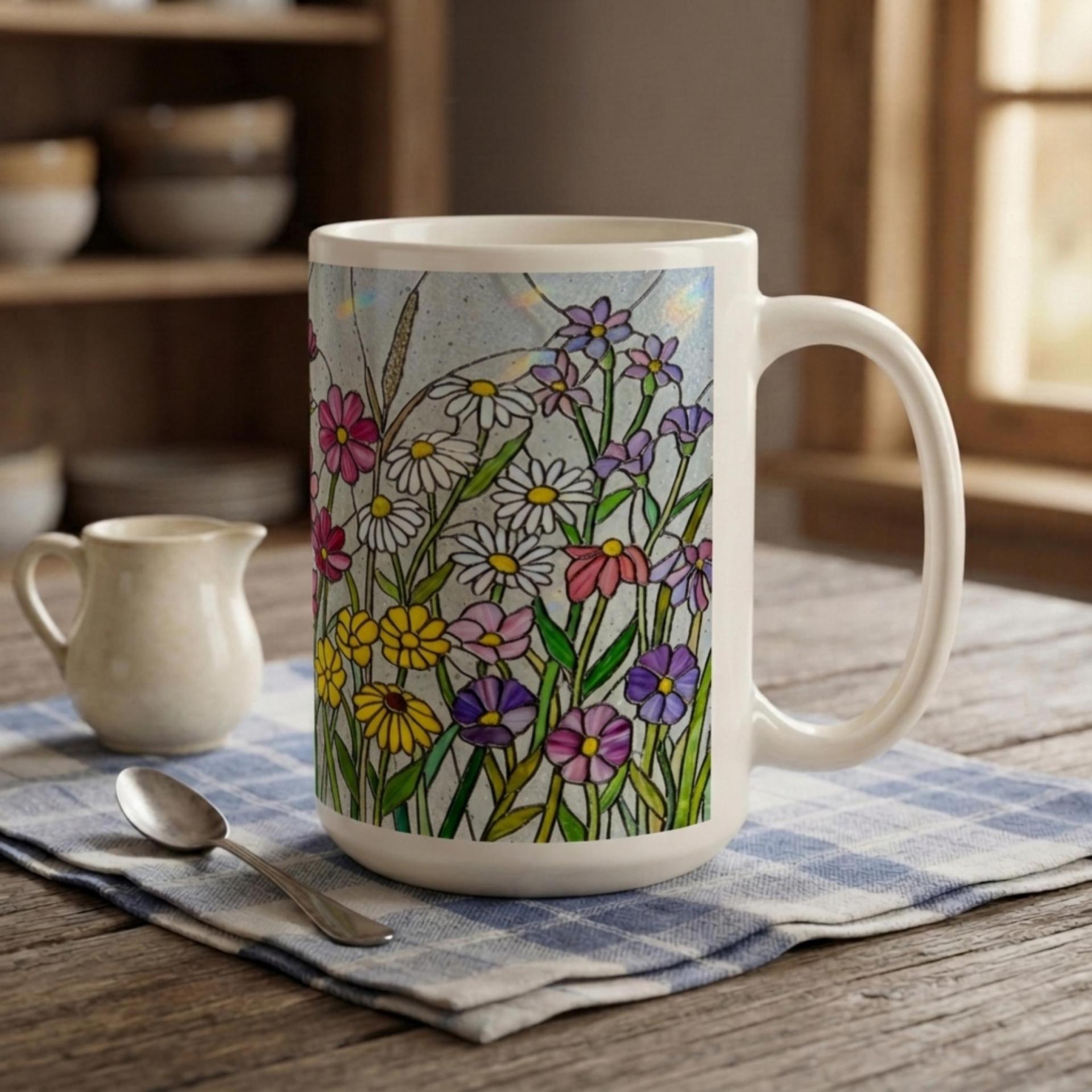 Floral Cups -  Large and Small Ceramic Mugs