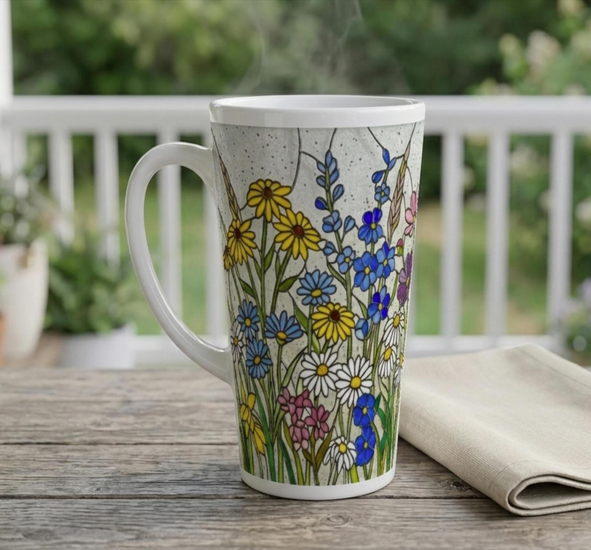 Latte 17oz Ceramic Mug - Coffee or Tea Cup, Extra Tall