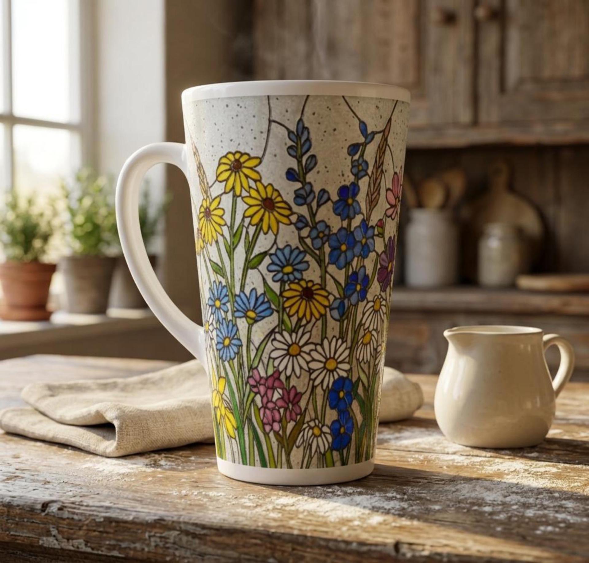 Latte 17oz Ceramic Mug - Coffee or Tea Cup, Extra Tall
