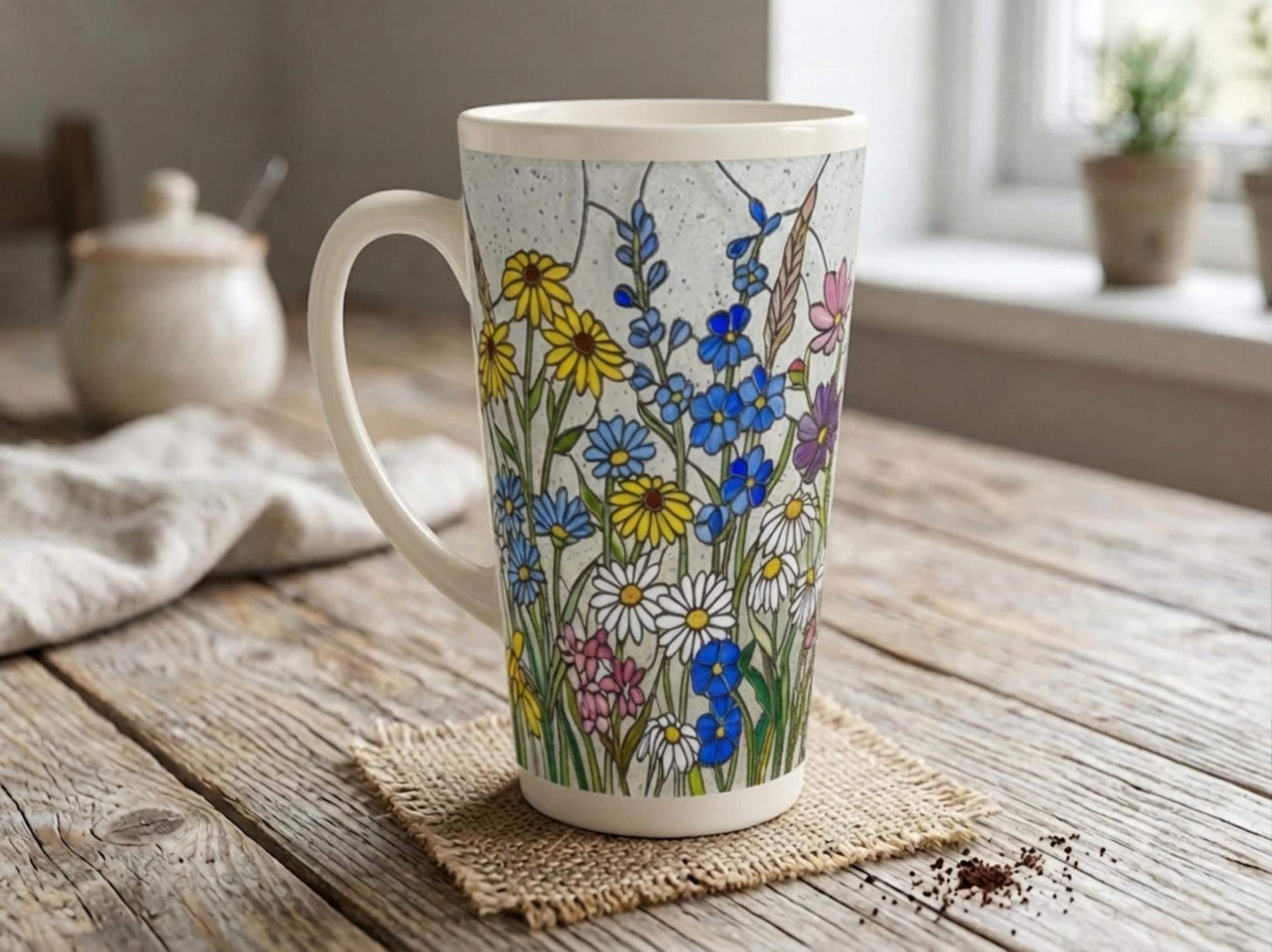 Latte 17oz Ceramic Mug - Coffee or Tea Cup, Extra Tall