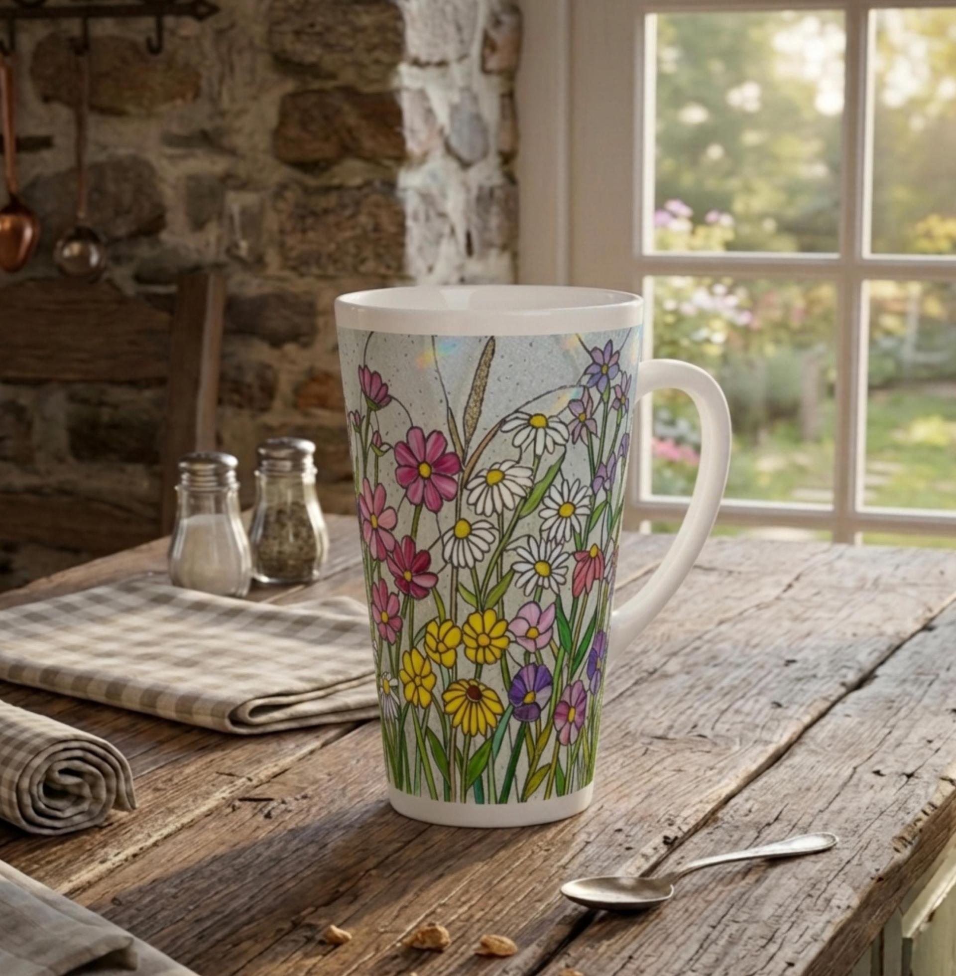 Latte 17oz Ceramic Mug - Coffee or Tea Cup, Extra Tall