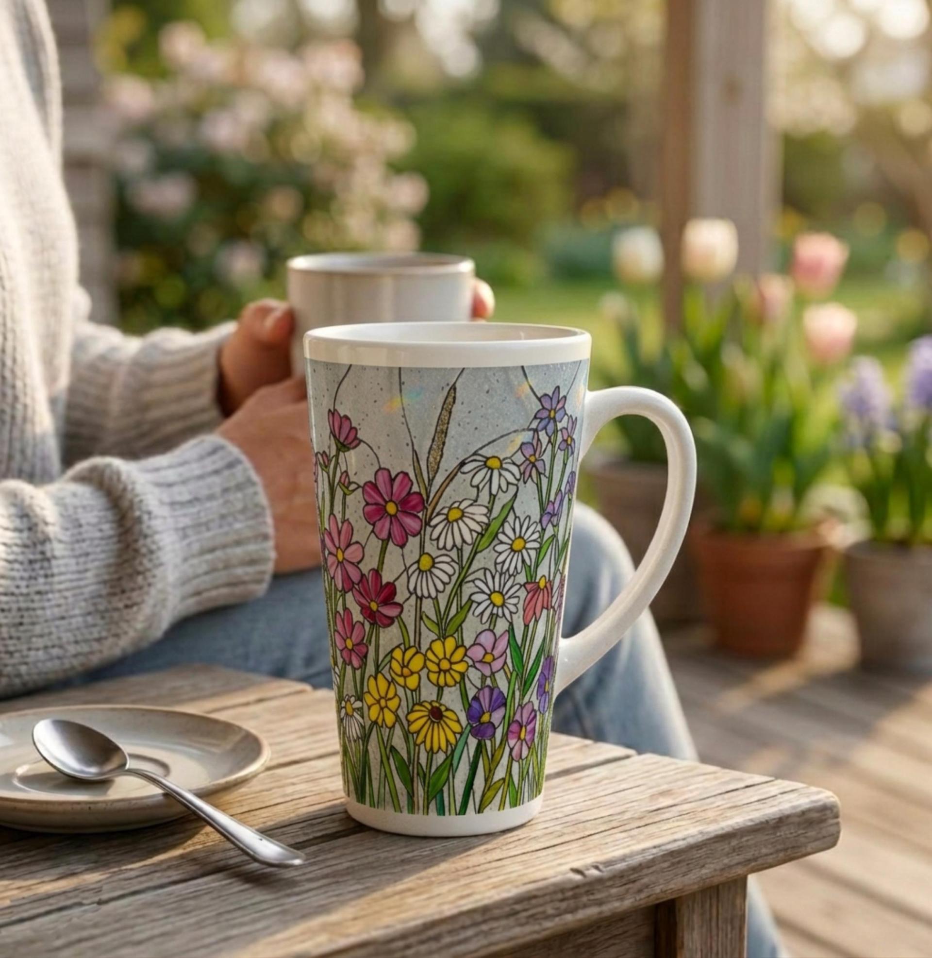 Latte 17oz Ceramic Mug - Coffee or Tea Cup, Extra Tall