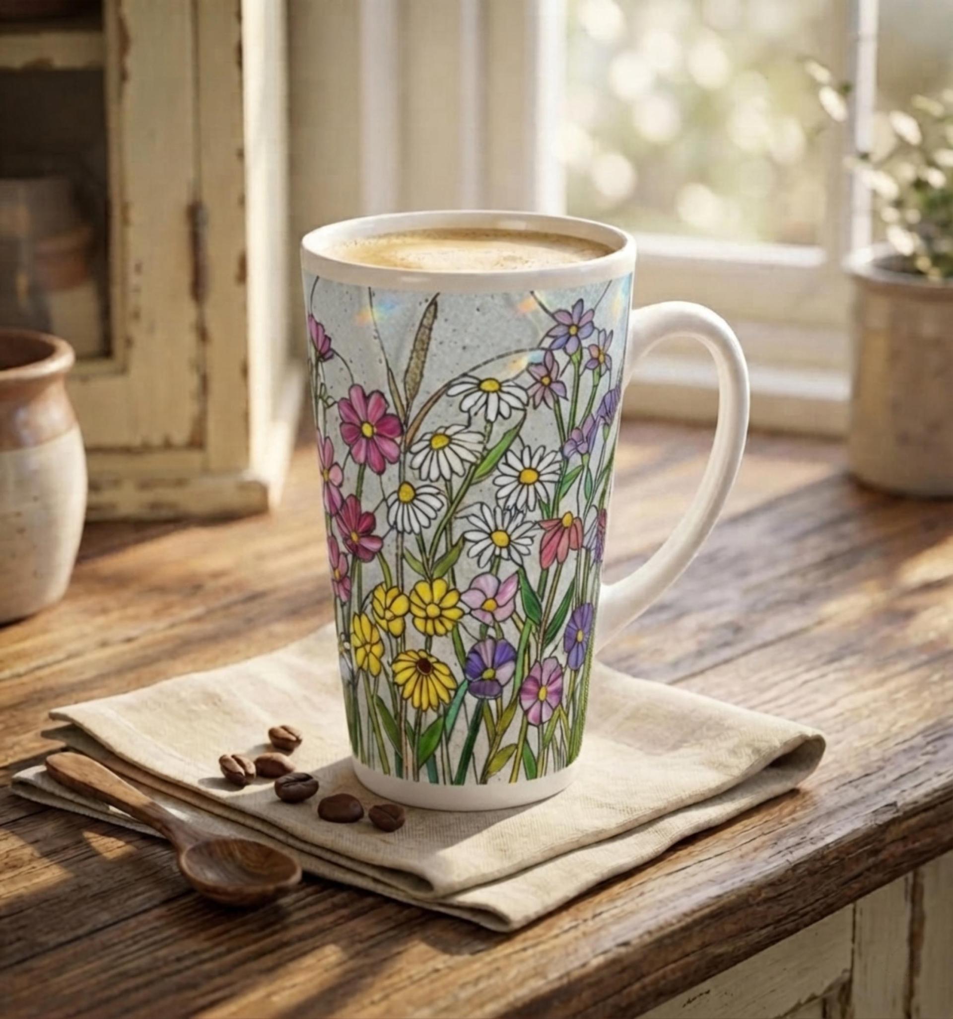 Latte 17oz Ceramic Mug - Coffee or Tea Cup, Extra Tall