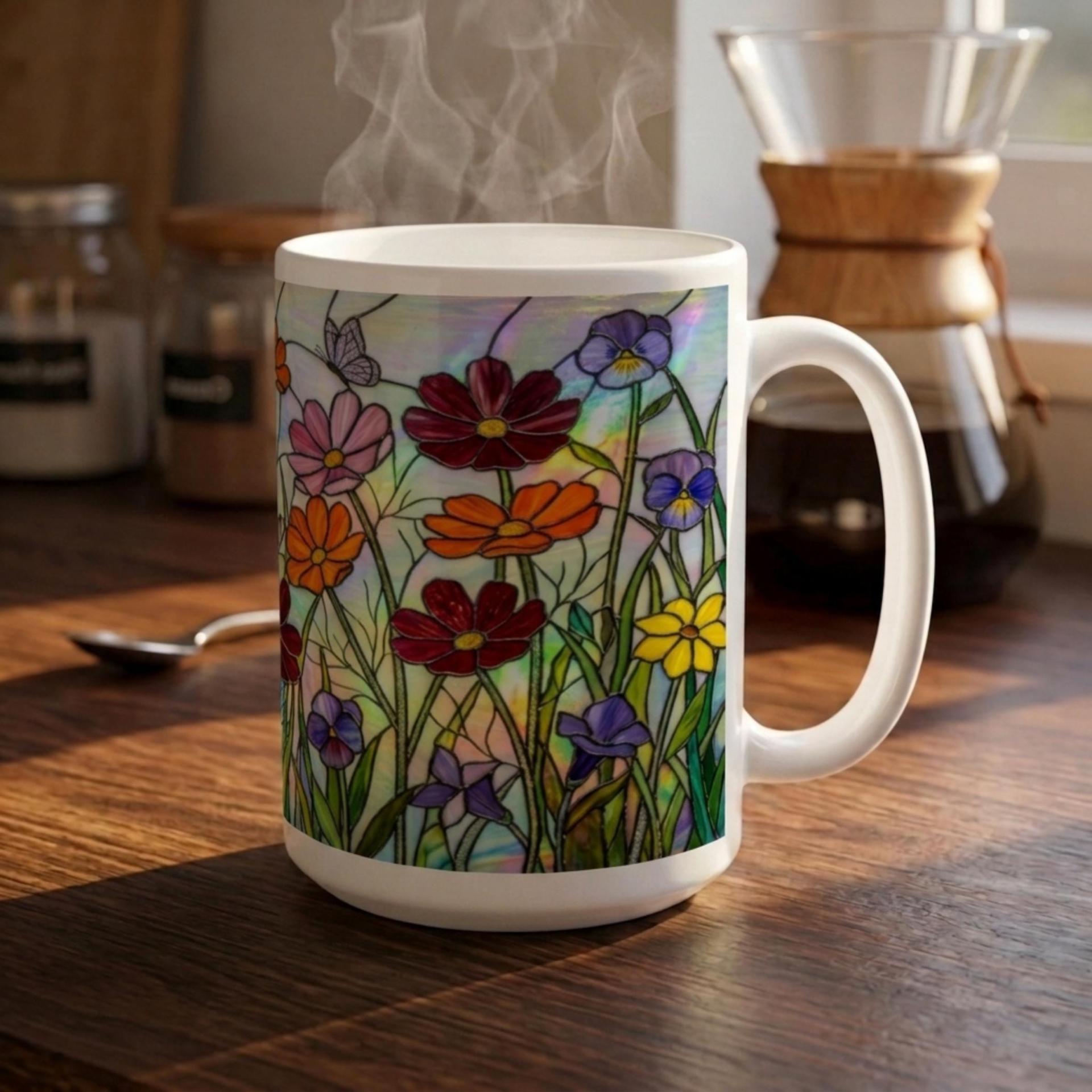 Floral Cups -  Large and Small Ceramic Mugs