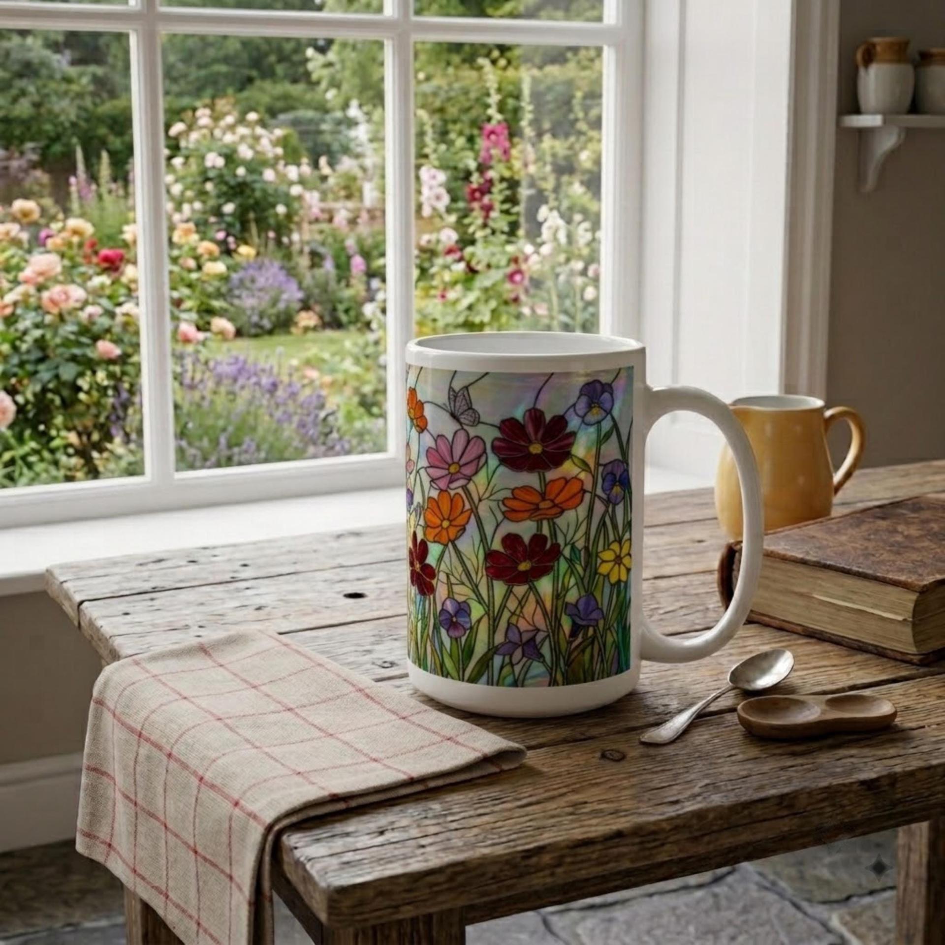 Floral Cups -  Large and Small Ceramic Mugs