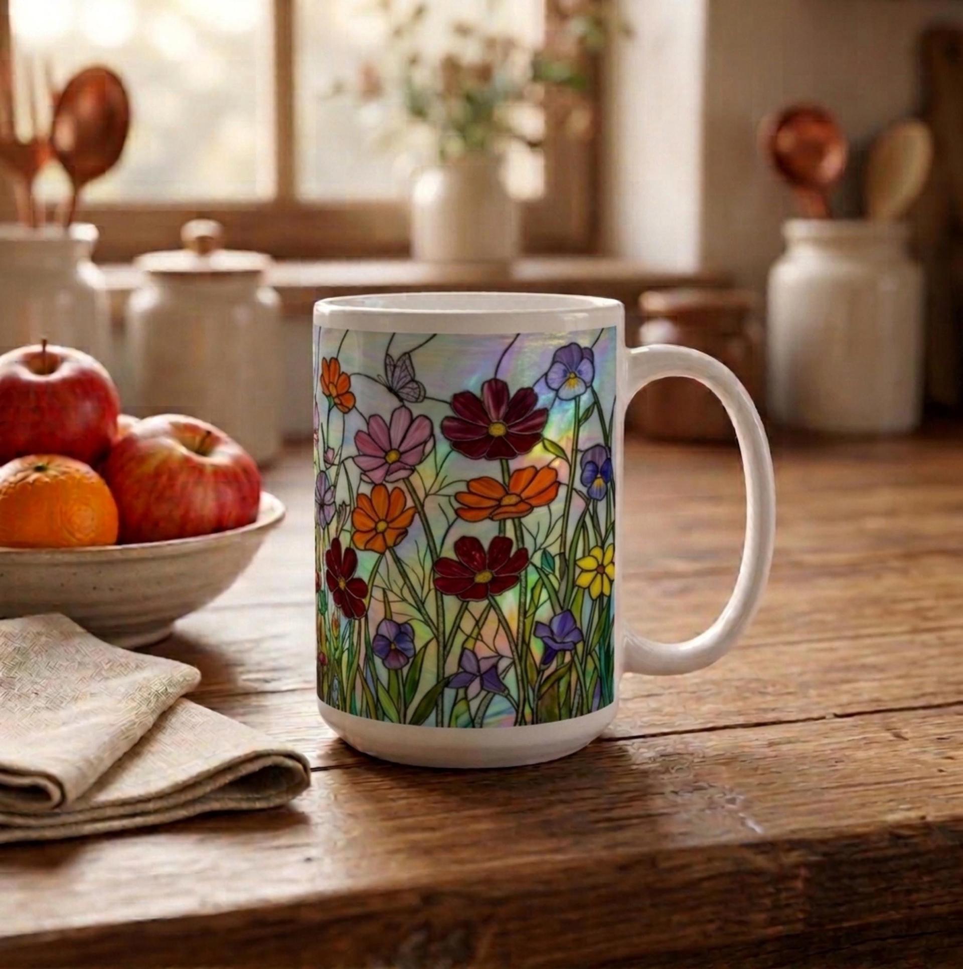Floral Cups -  Large and Small Ceramic Mugs