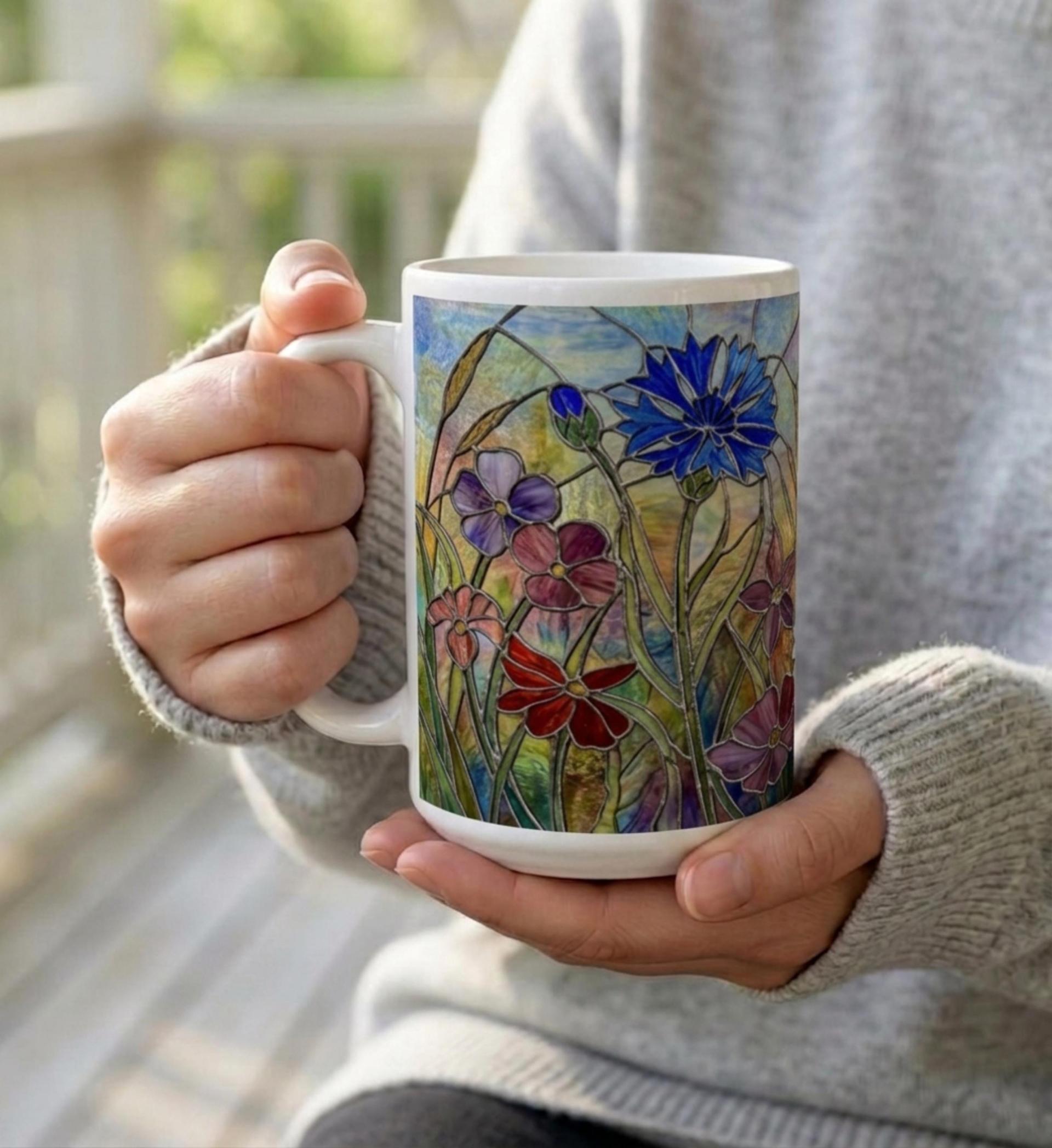 Floral Cups -  Large and Small Ceramic Mugs