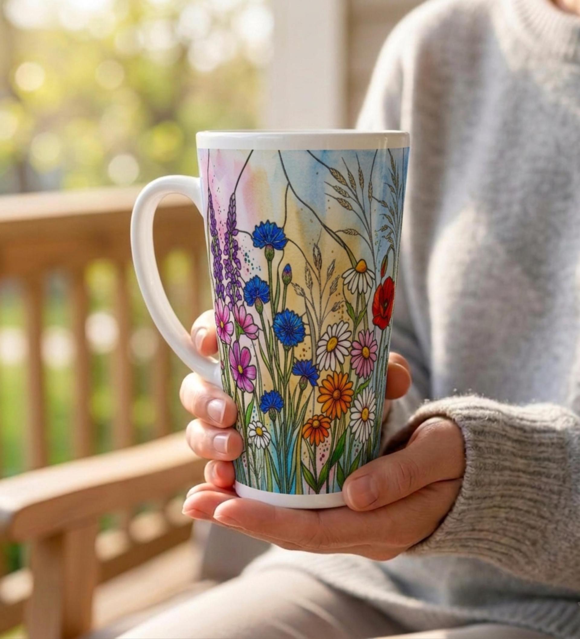Latte 17oz Ceramic Mug - Coffee or Tea Cup, Extra Tall