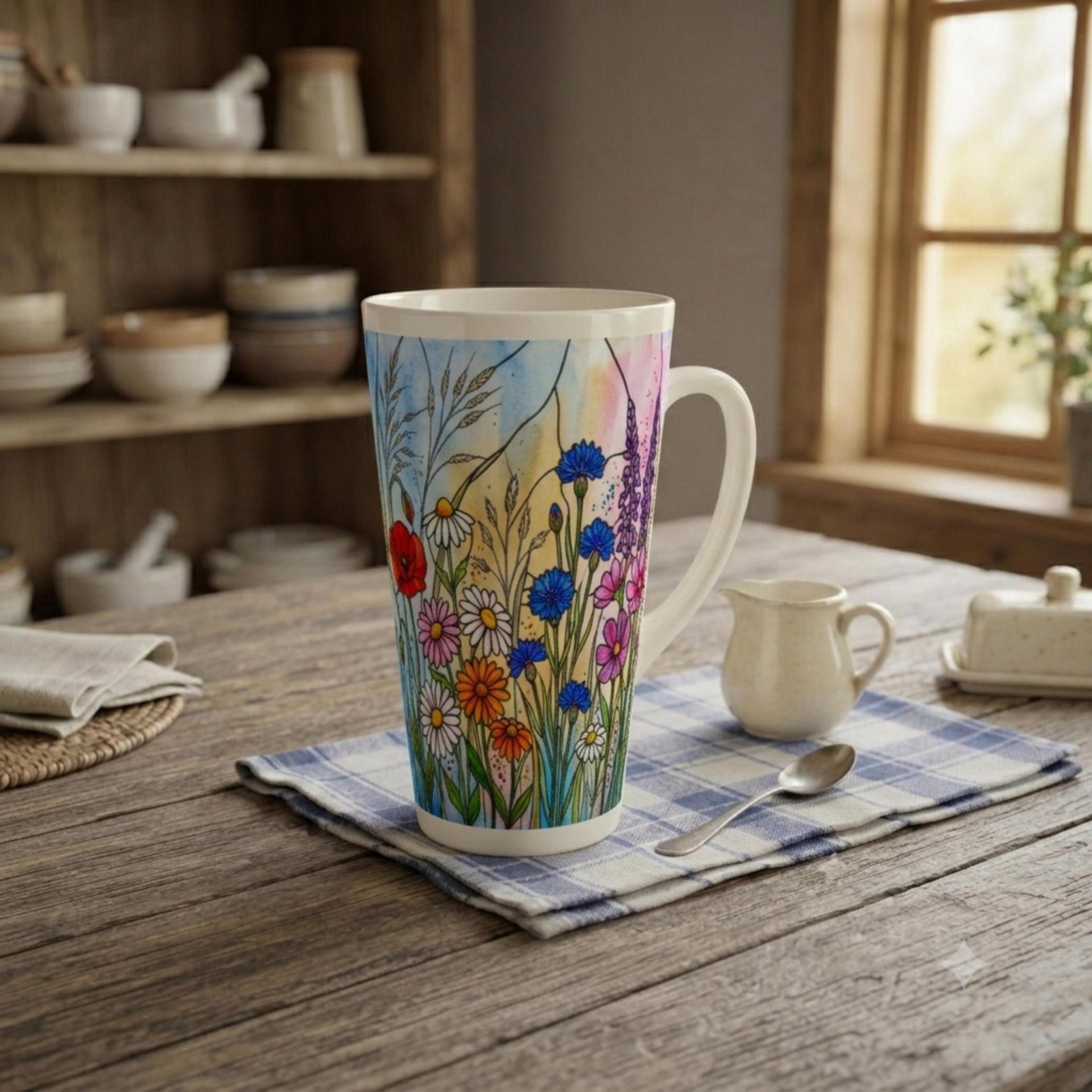 Latte 17oz Ceramic Mug - Coffee or Tea Cup, Extra Tall