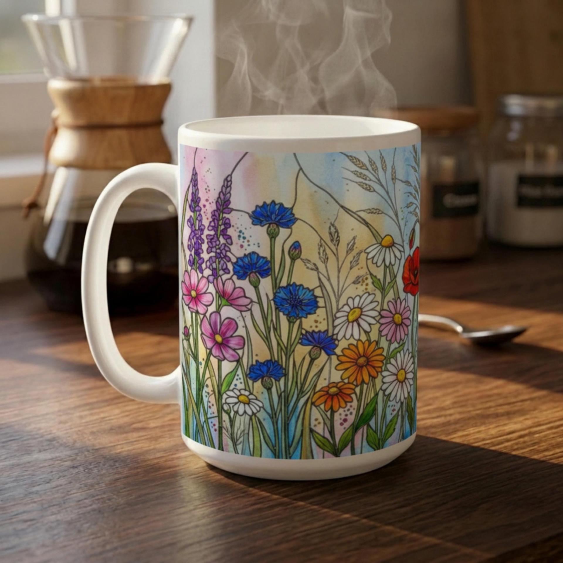 Floral Cups -  Large and Small Ceramic Mugs