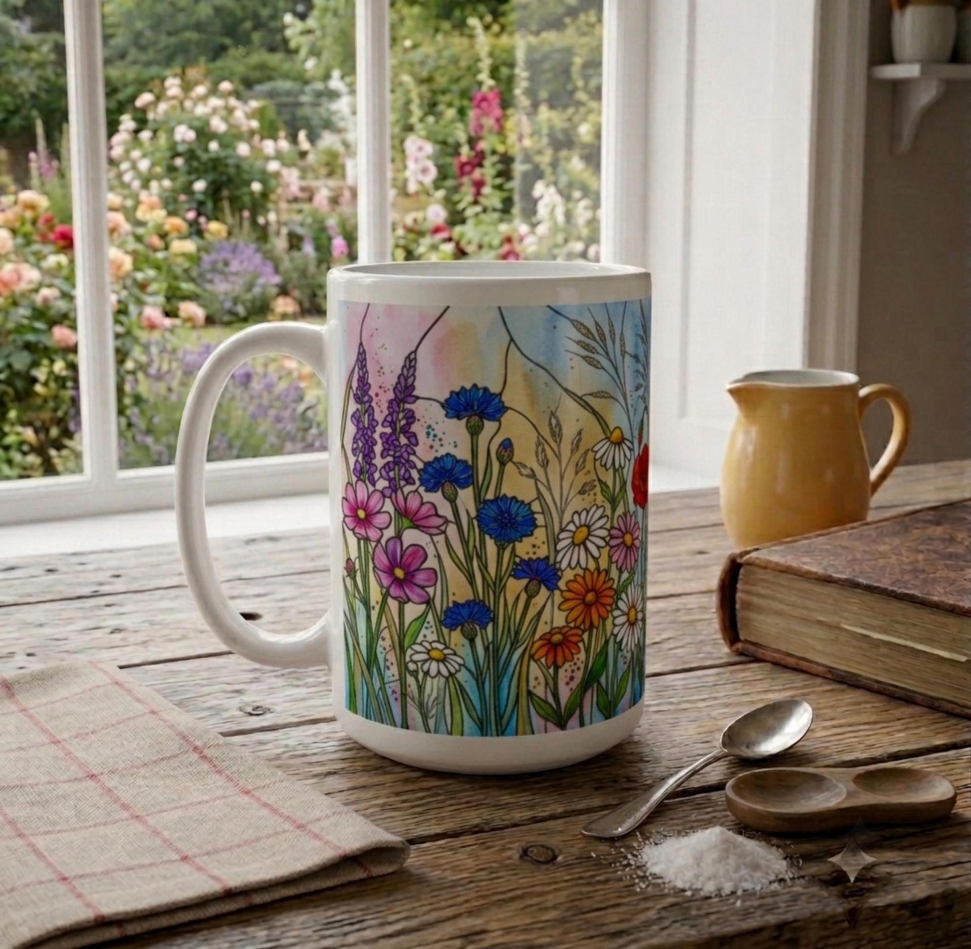 Floral Cups -  Large and Small Ceramic Mugs