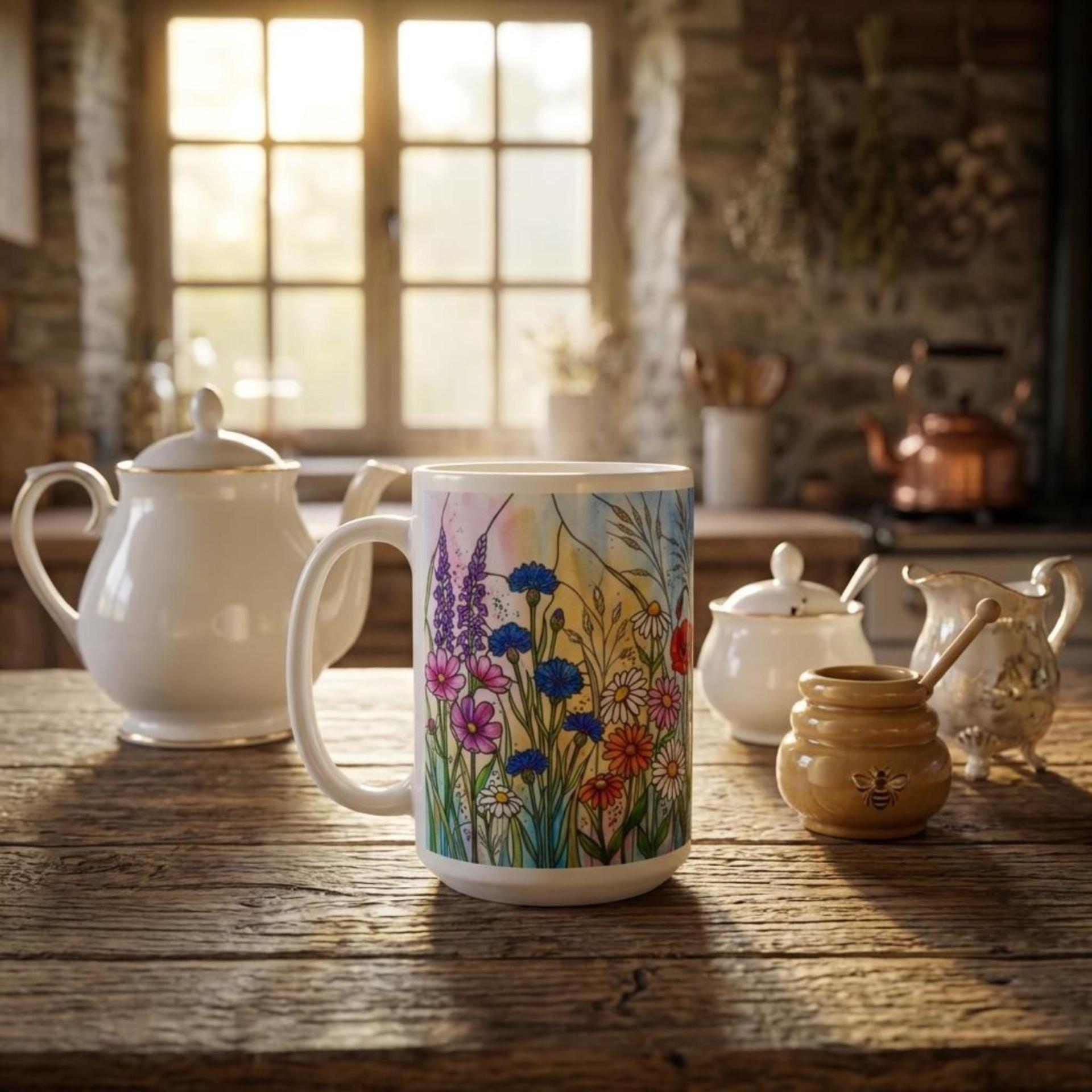Floral Cups -  Large and Small Ceramic Mugs