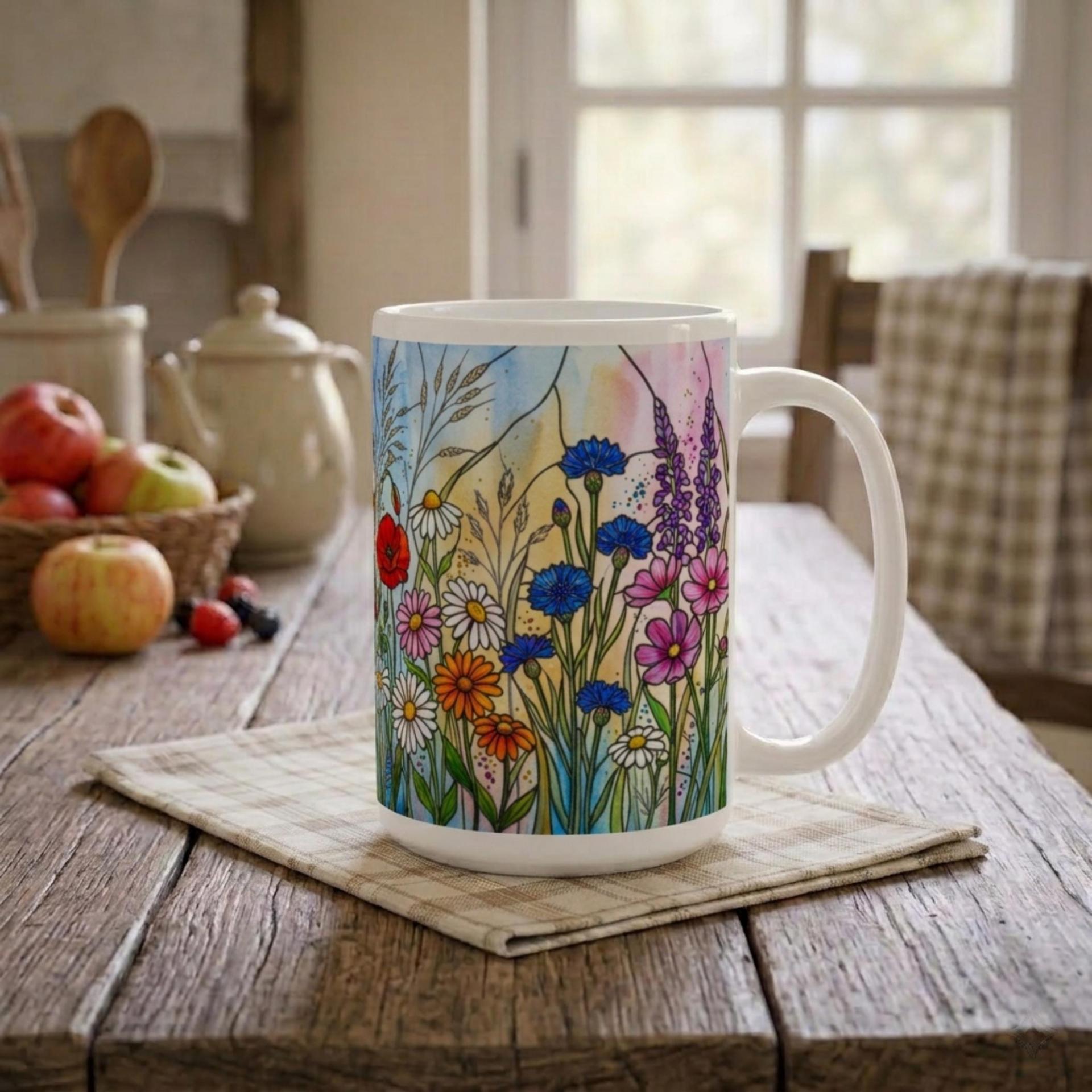 Floral Cups -  Large and Small Ceramic Mugs