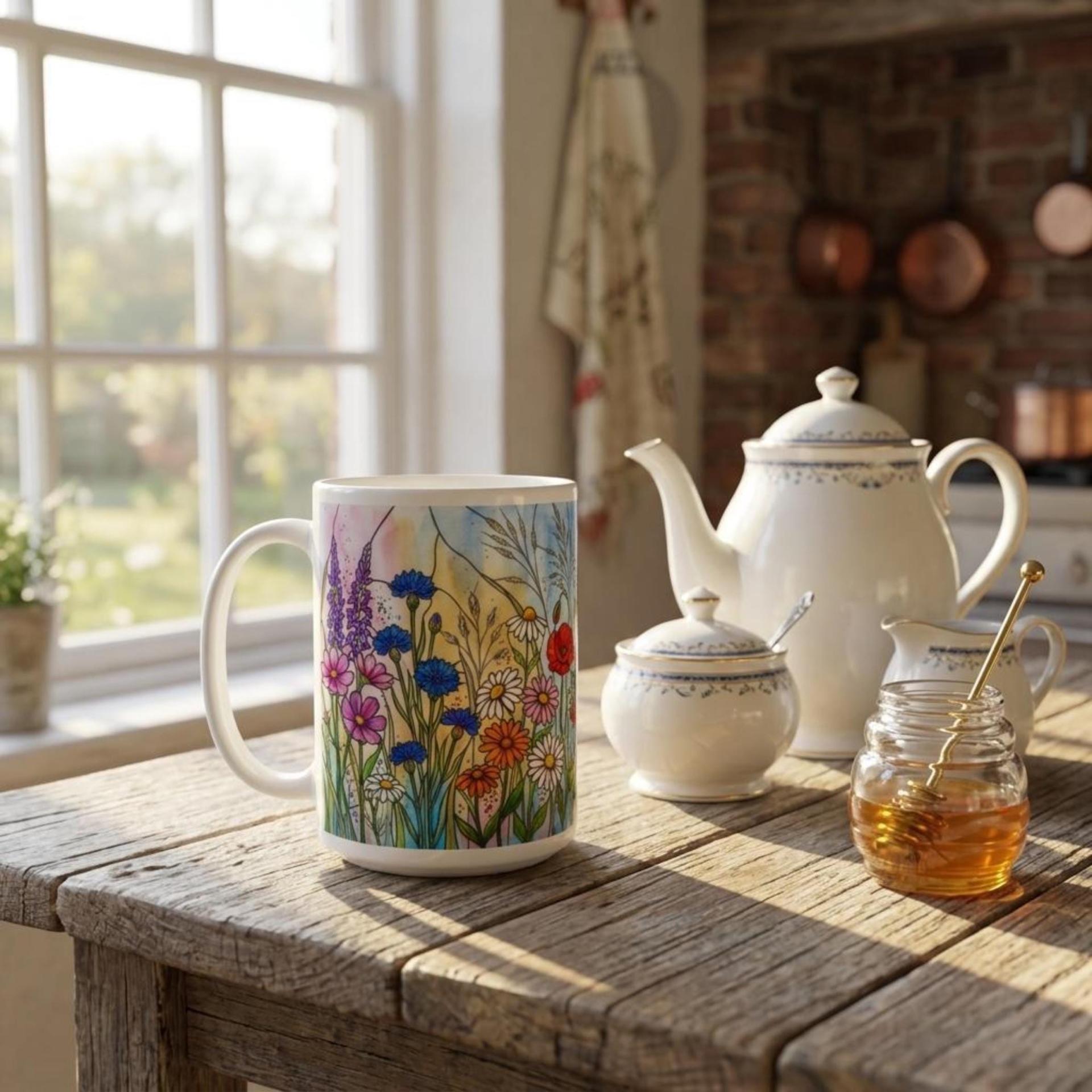 Floral Cups -  Large and Small Ceramic Mugs