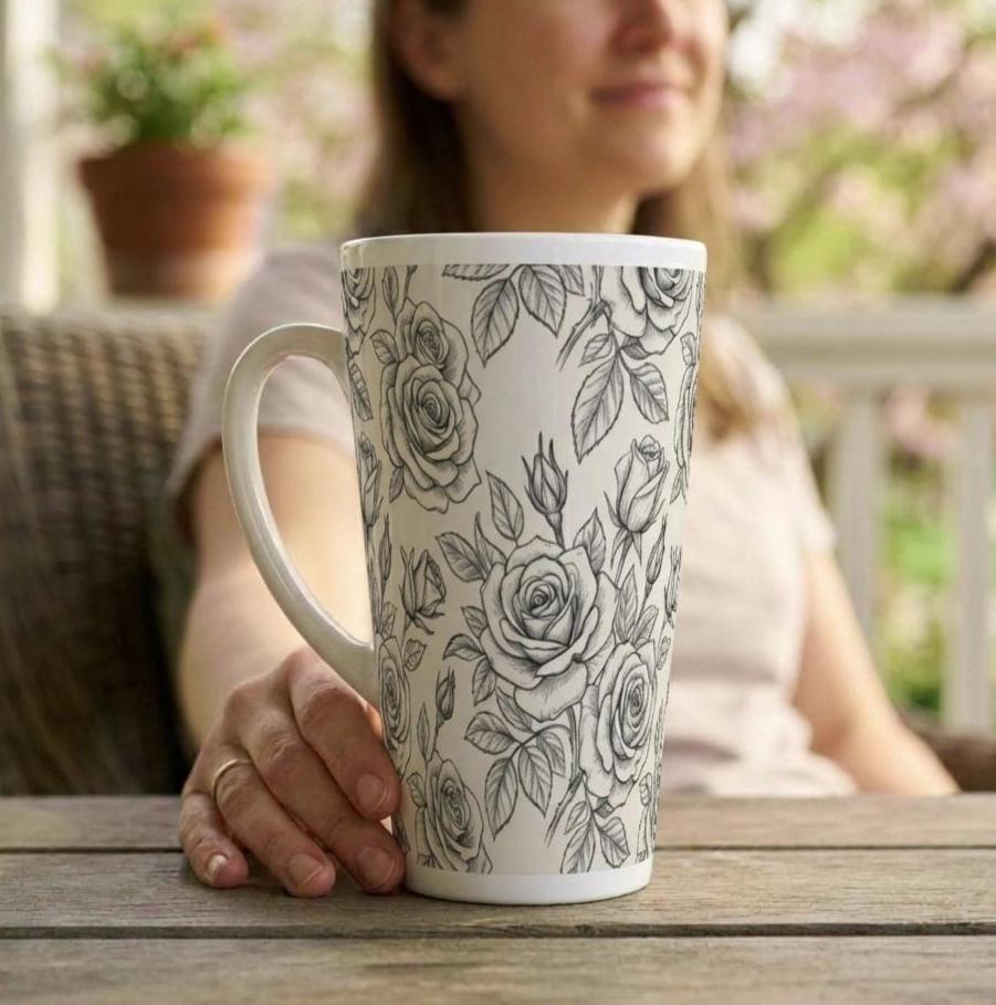 Latte 17oz Ceramic Mug - Coffee or Tea Cup, Extra Tall