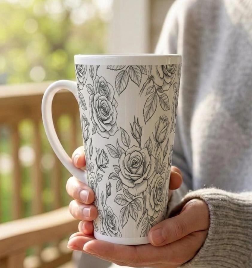 Latte 17oz Ceramic Mug - Coffee or Tea Cup, Extra Tall