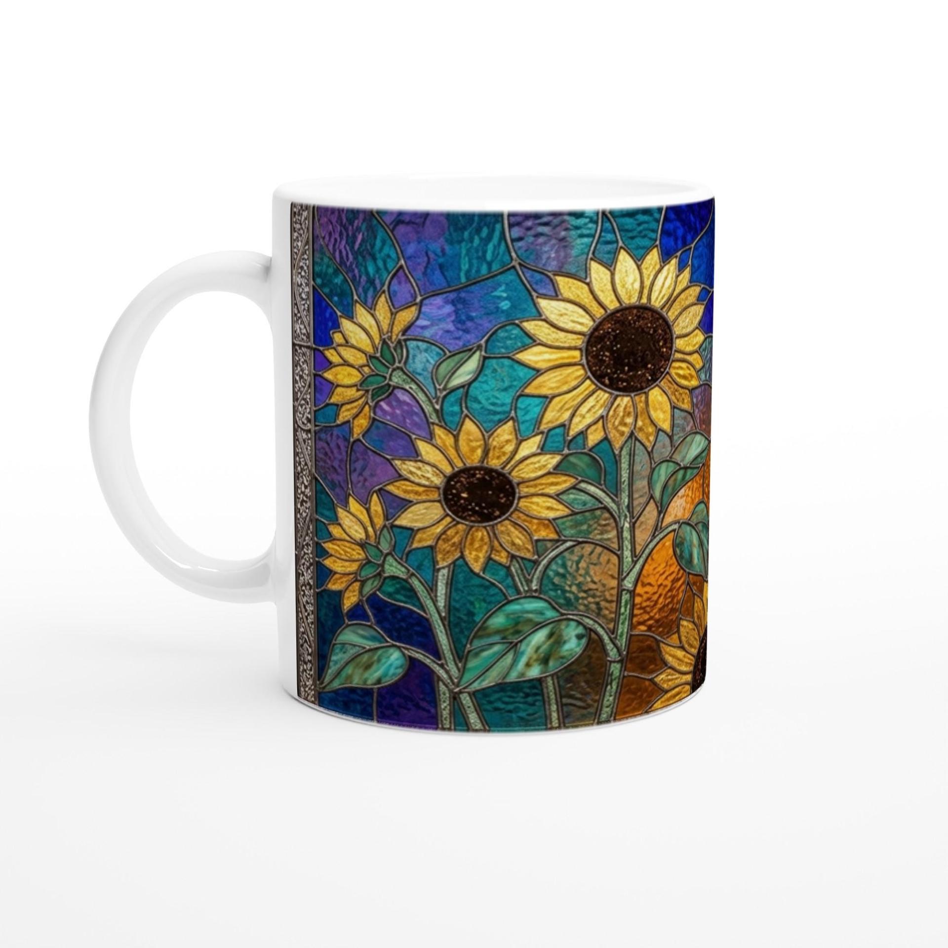 Sunflowers, Large and Small Cups, Floral Mug Set