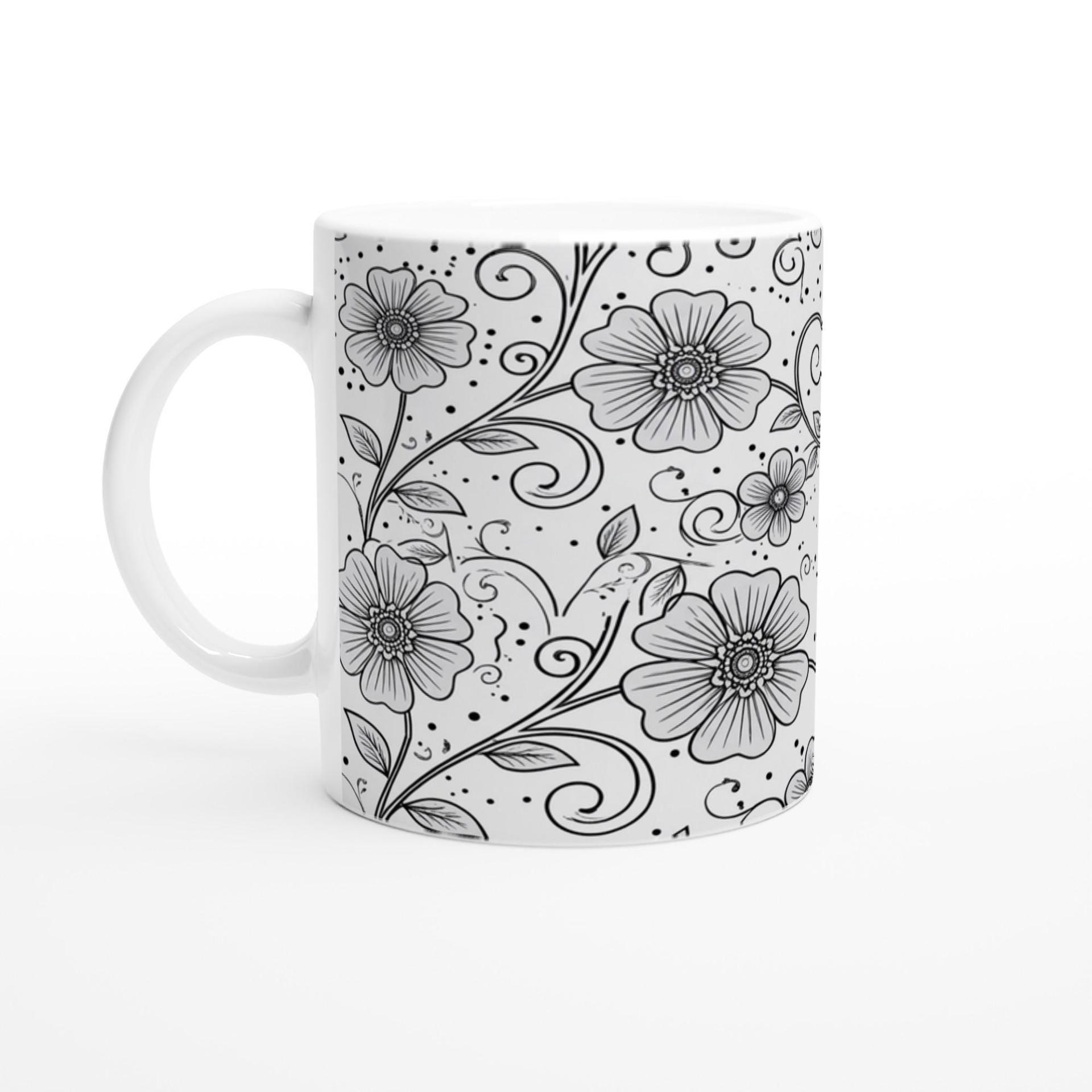 Floral Cups -  Large and Small Ceramic Mugs