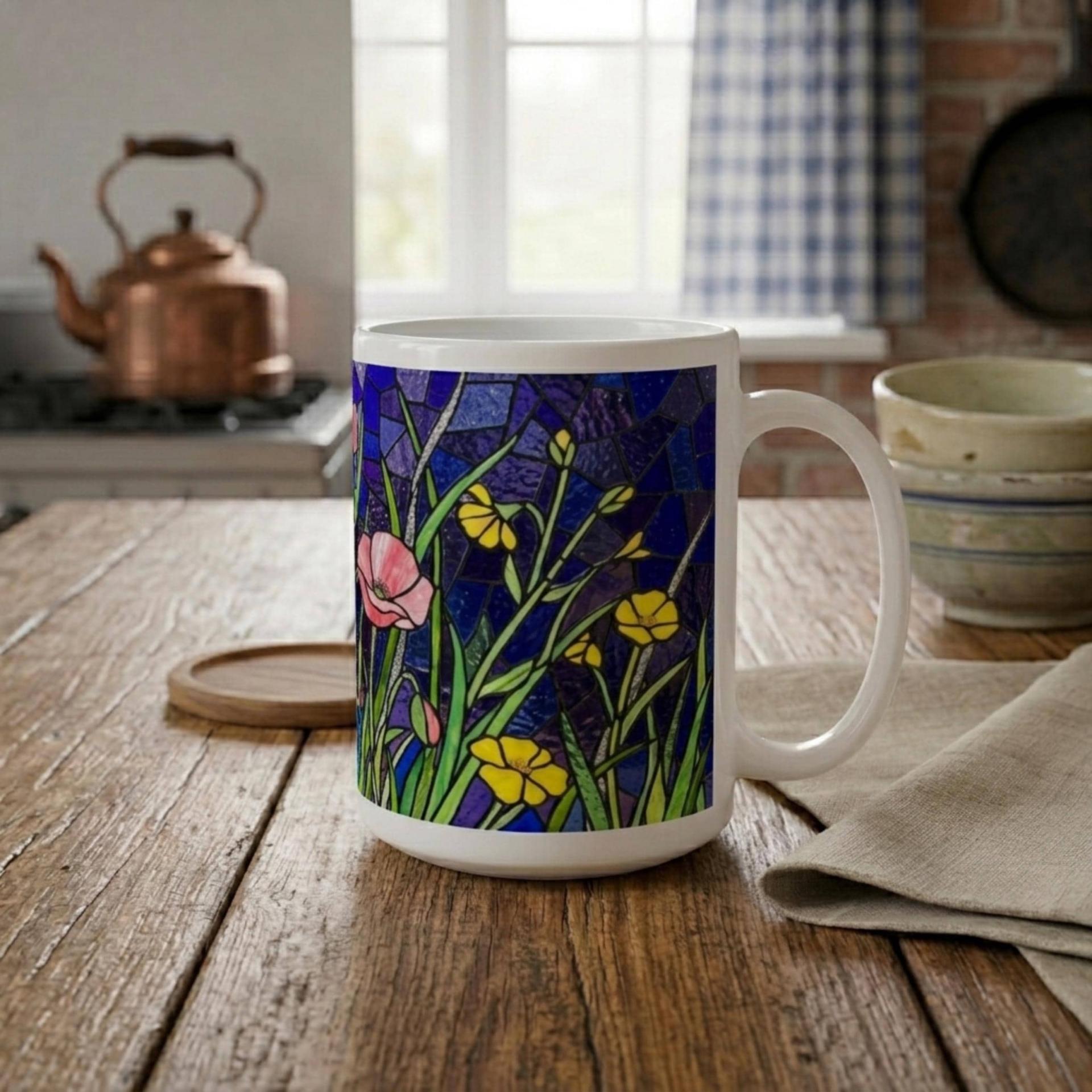 Floral Cups -  Large and Small Ceramic Mugs