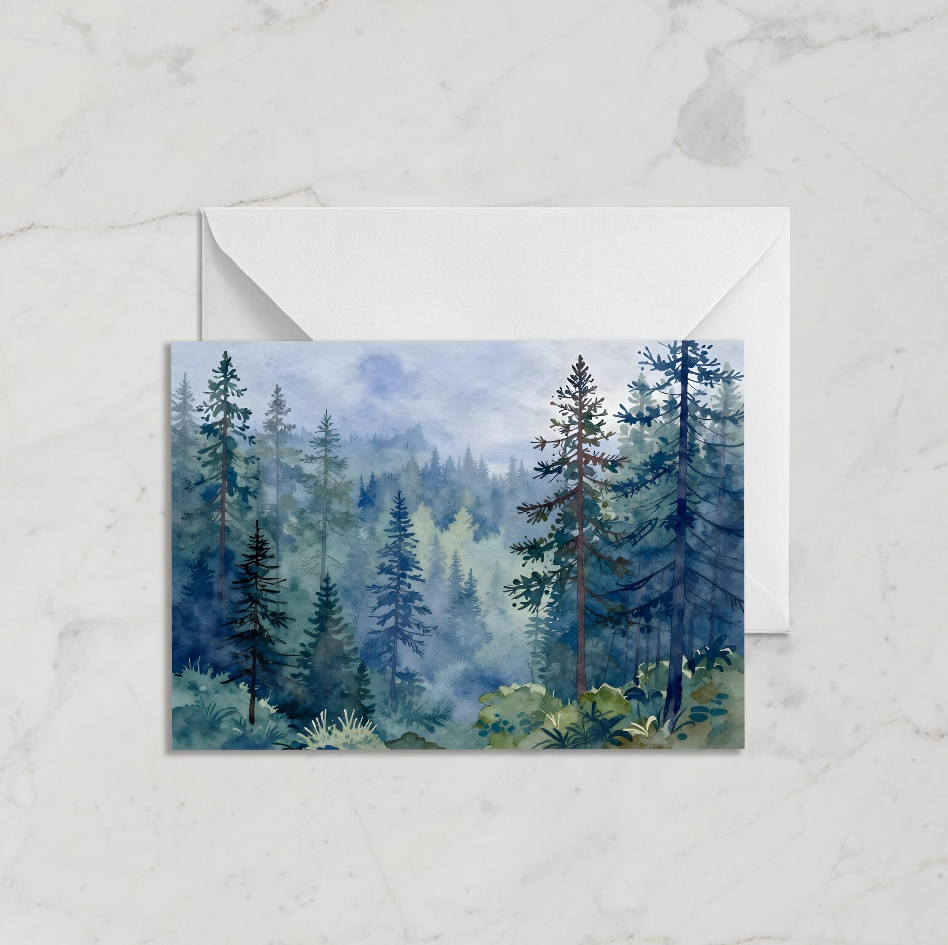 Forest Greeting Cards, Botanical Art, Blank Gift Cards