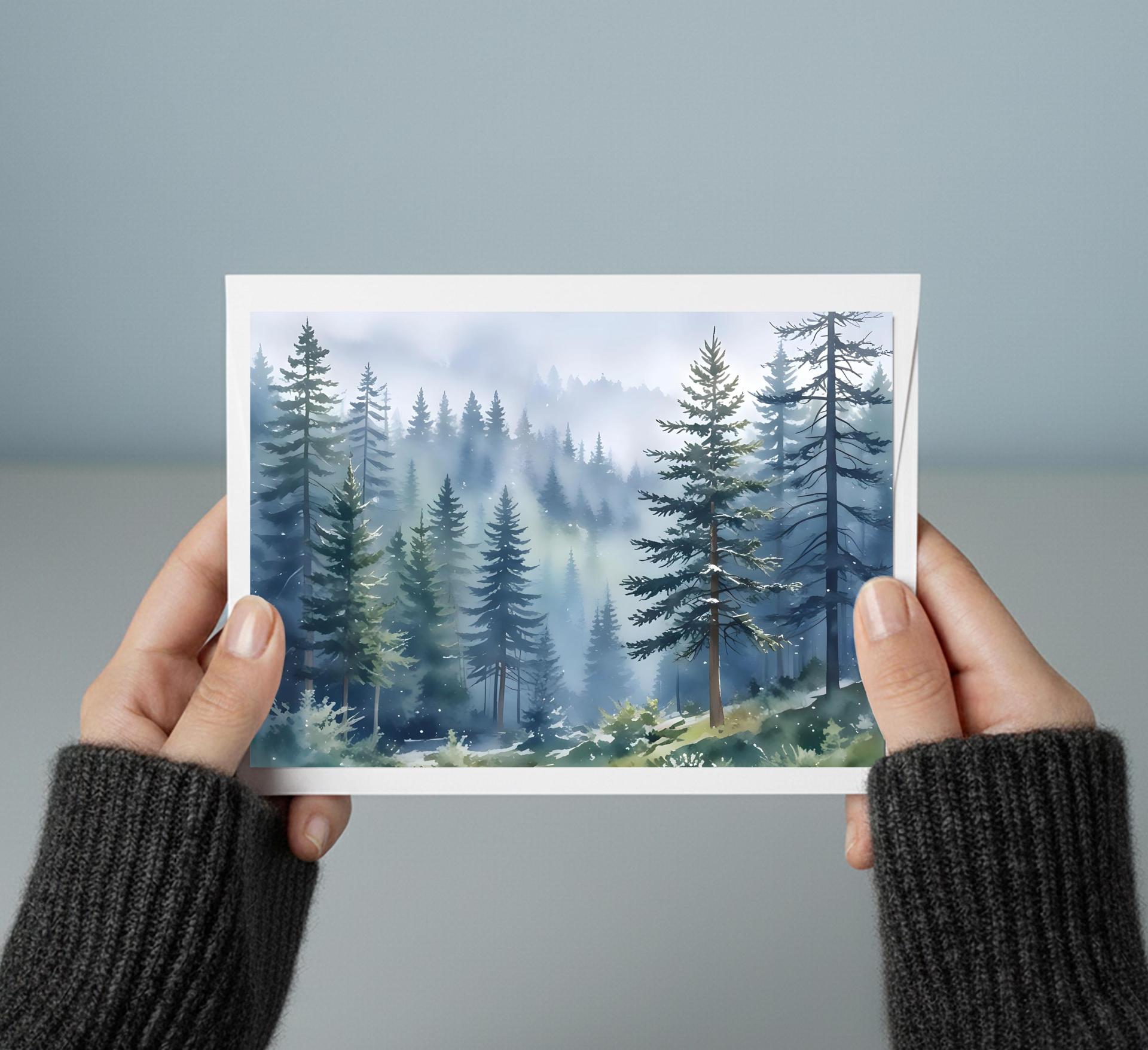 Forest Greeting Cards, Botanical Art, Blank Gift Cards