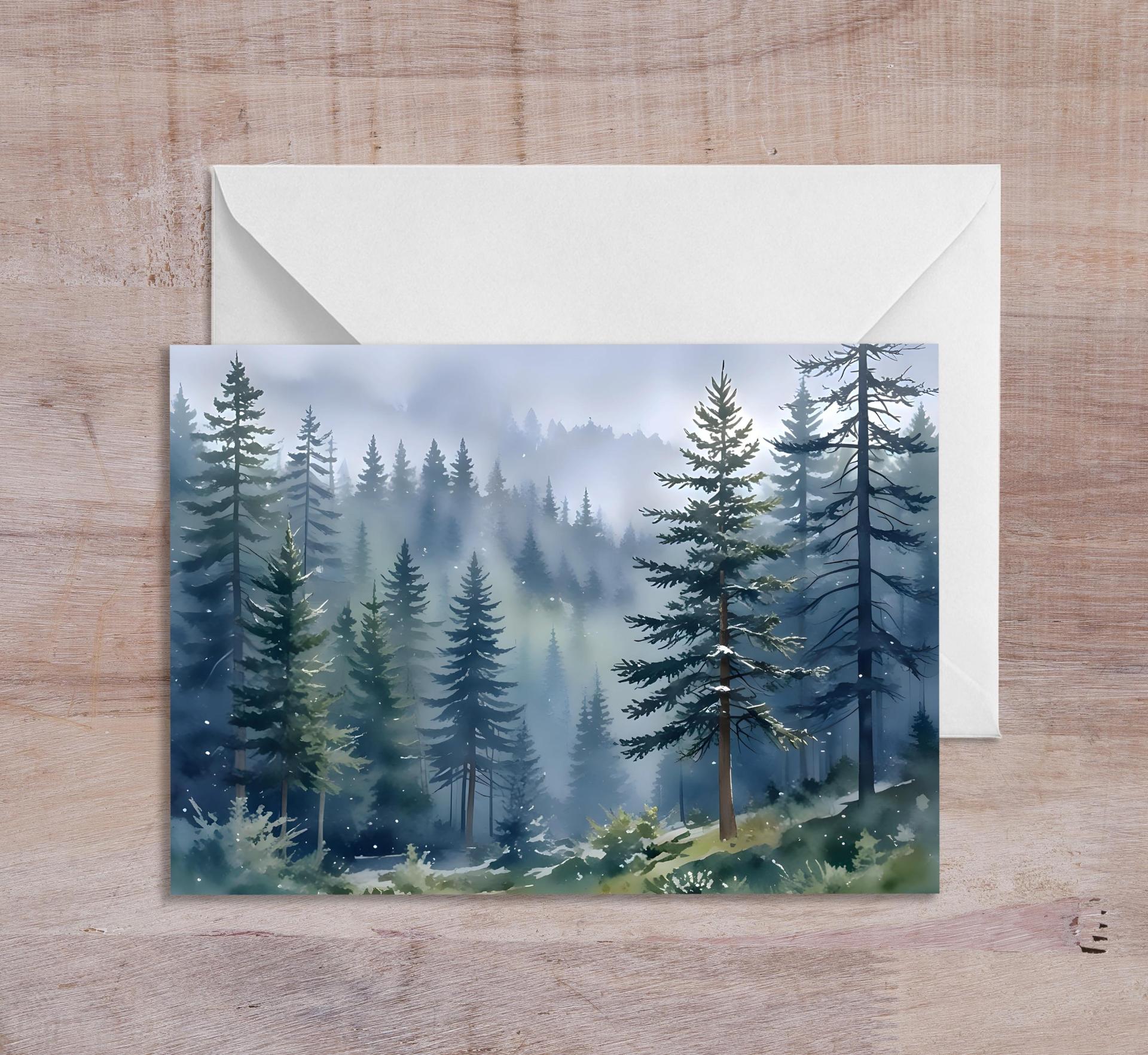 Forest Greeting Cards, Botanical Art, Blank Gift Cards