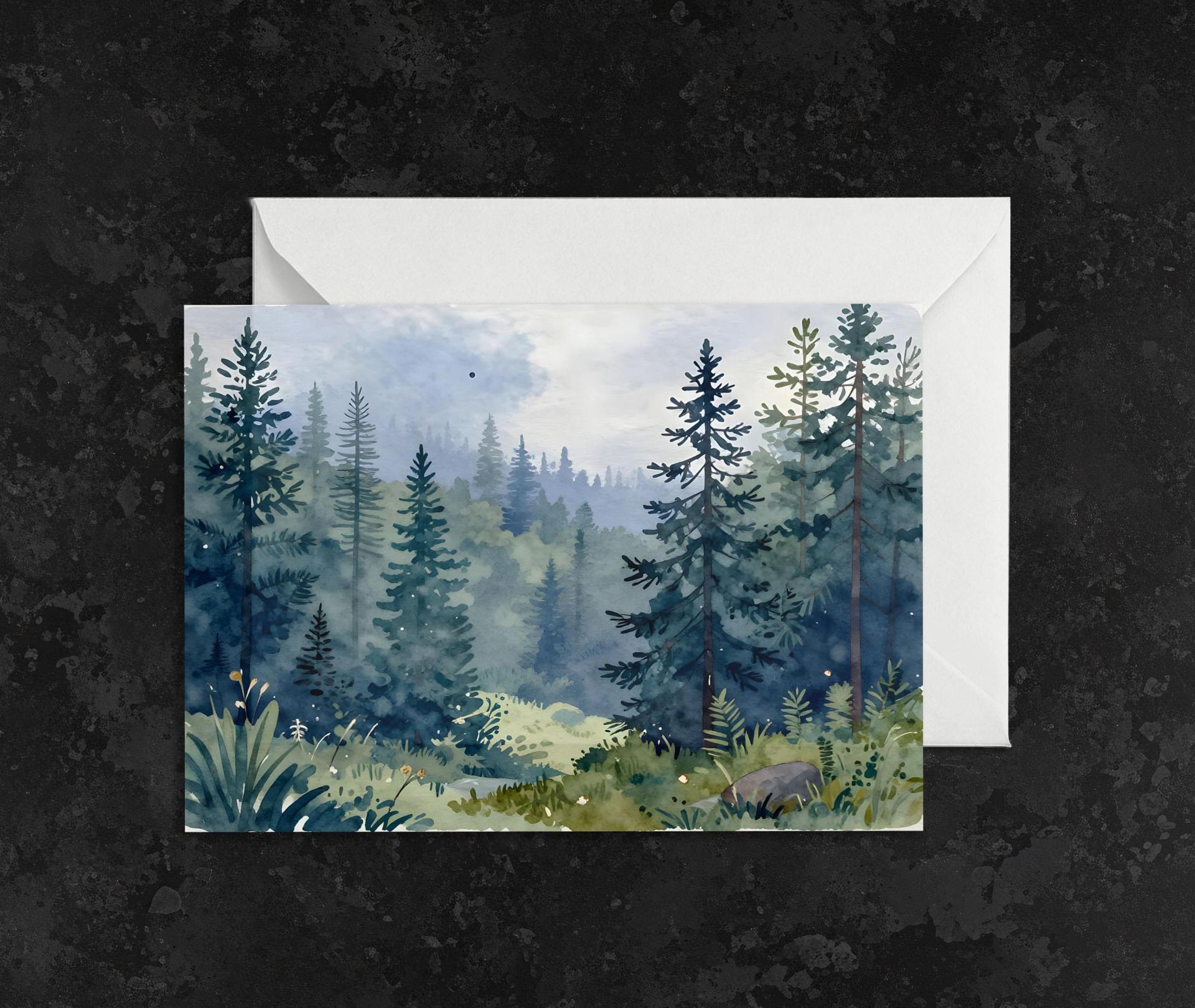 Forest Greeting Cards, Botanical Art, Blank Gift Cards