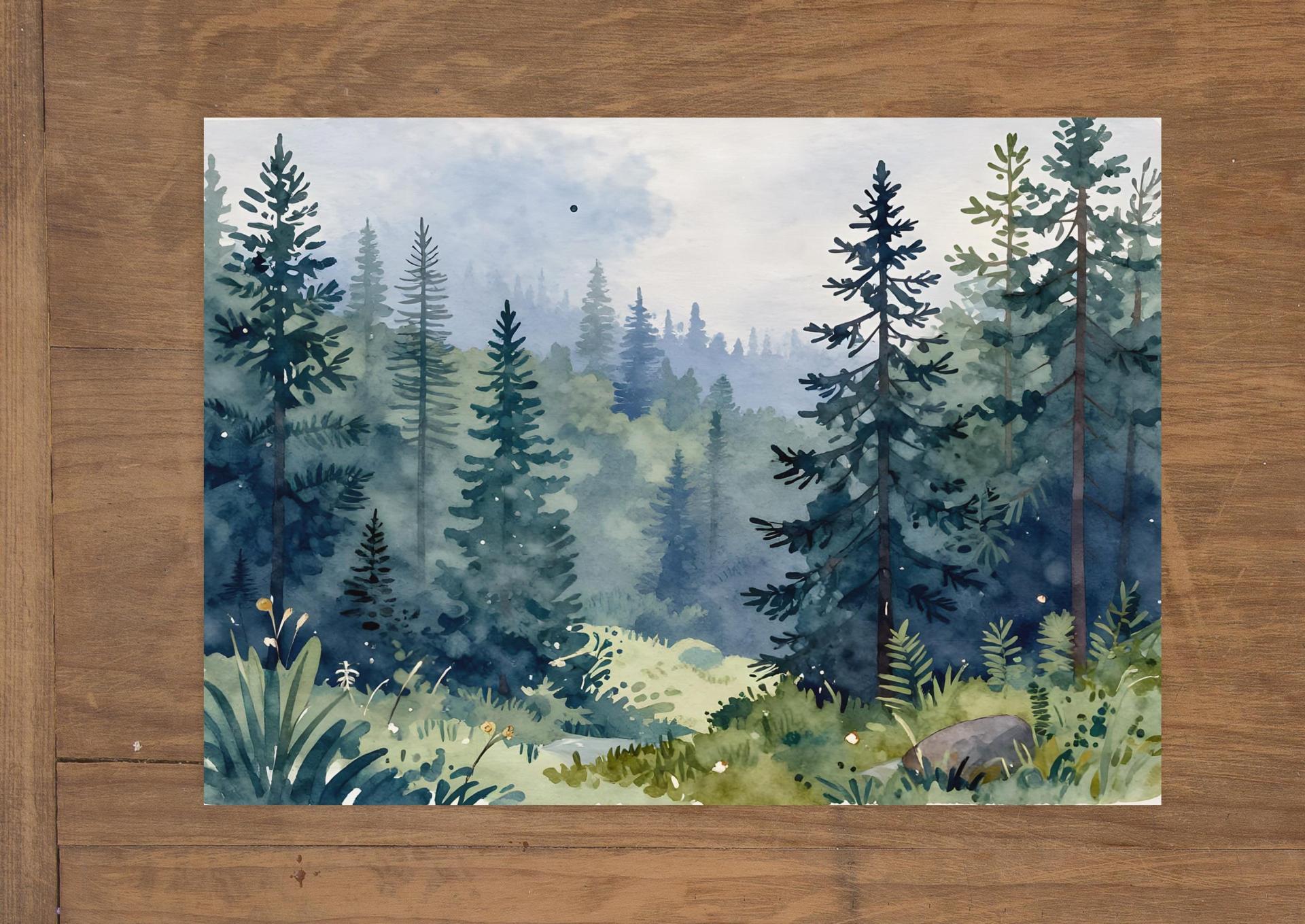 Forest Greeting Cards, Botanical Art, Blank Gift Cards