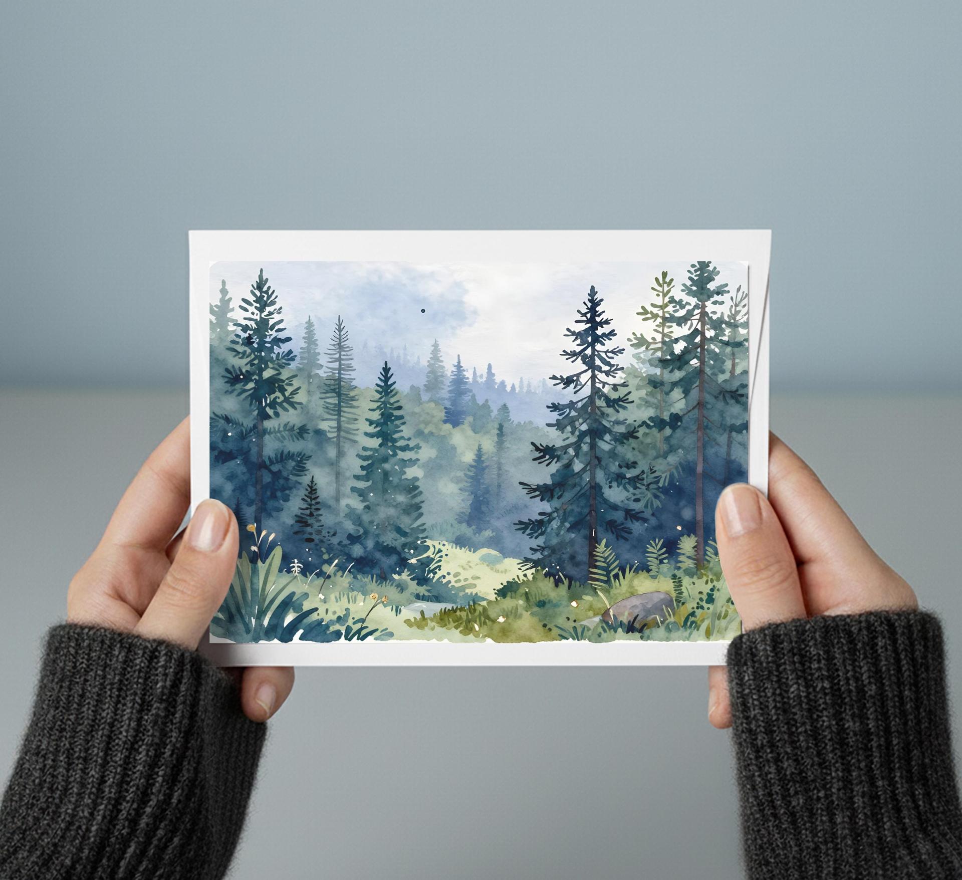 Forest Greeting Cards, Botanical Art, Blank Gift Cards
