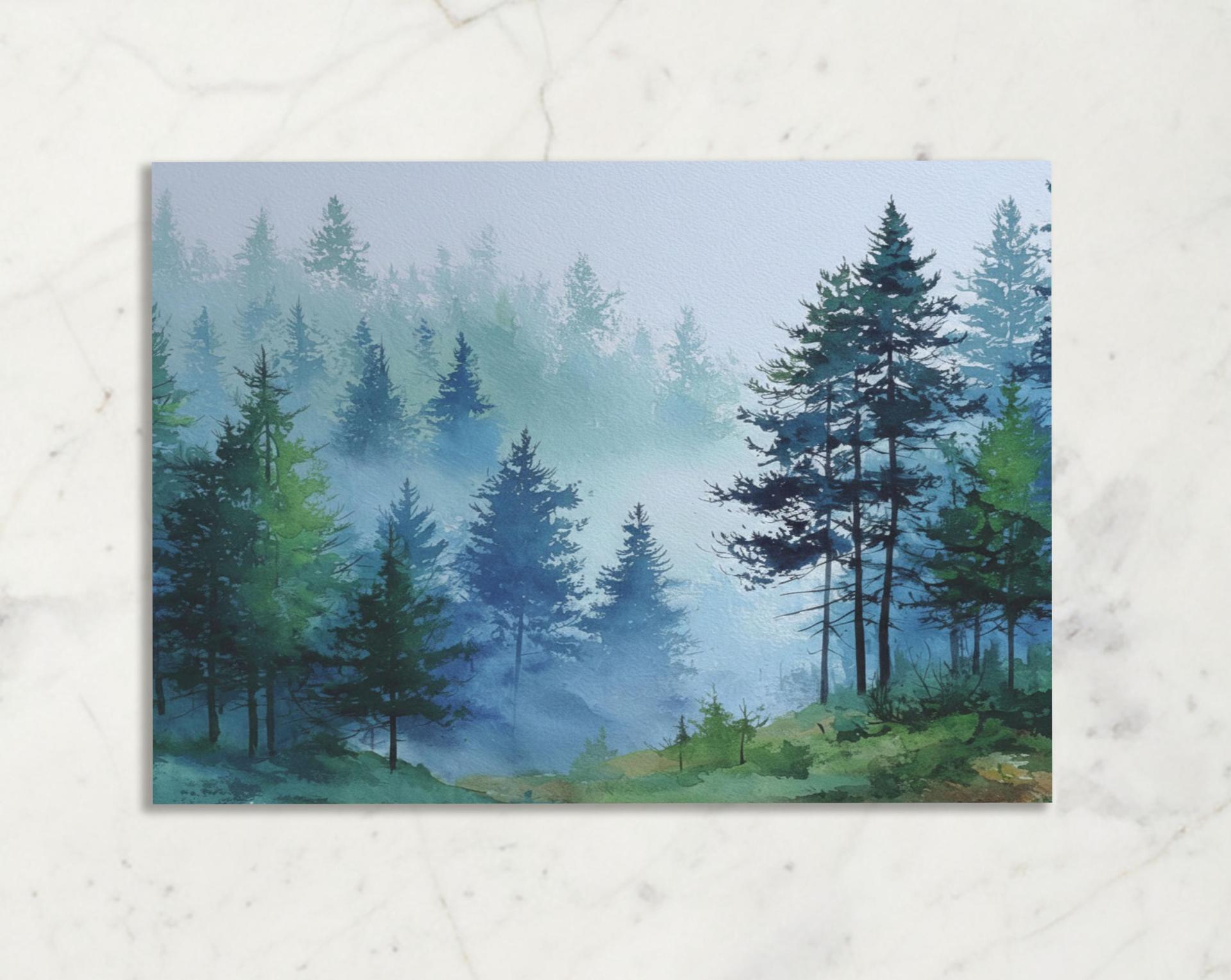 Forest Greeting Cards, Botanical Art, Blank Gift Cards