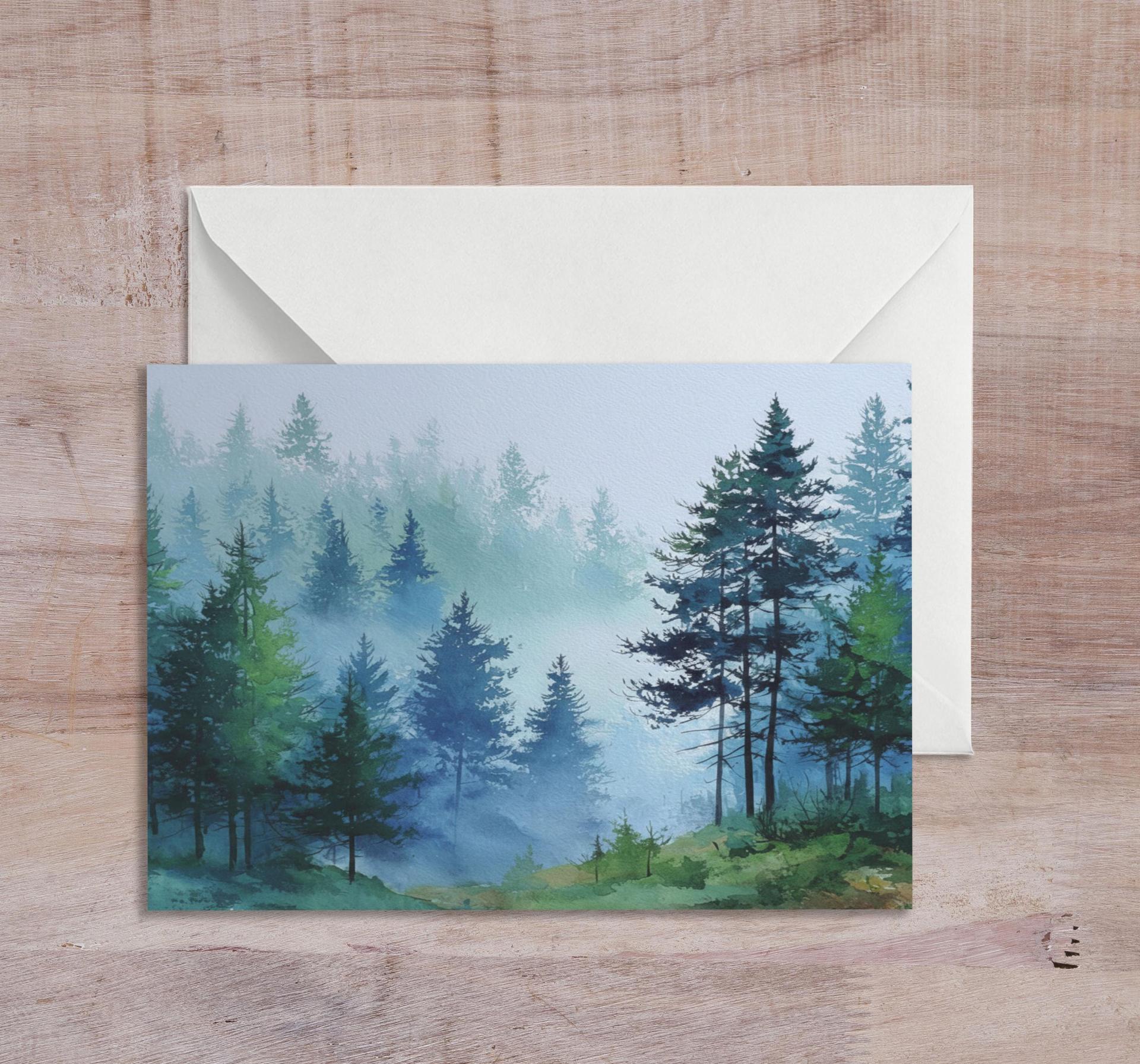 Forest Greeting Cards, Botanical Art, Blank Gift Cards