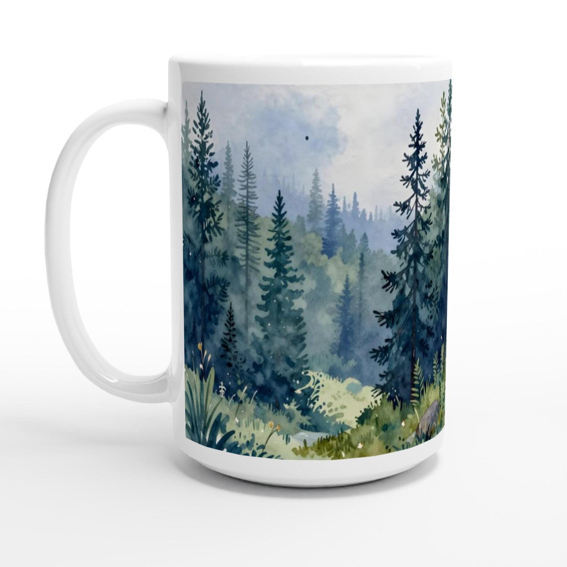 Forest Cups Set -  Large and Small Ceramic Mugs
