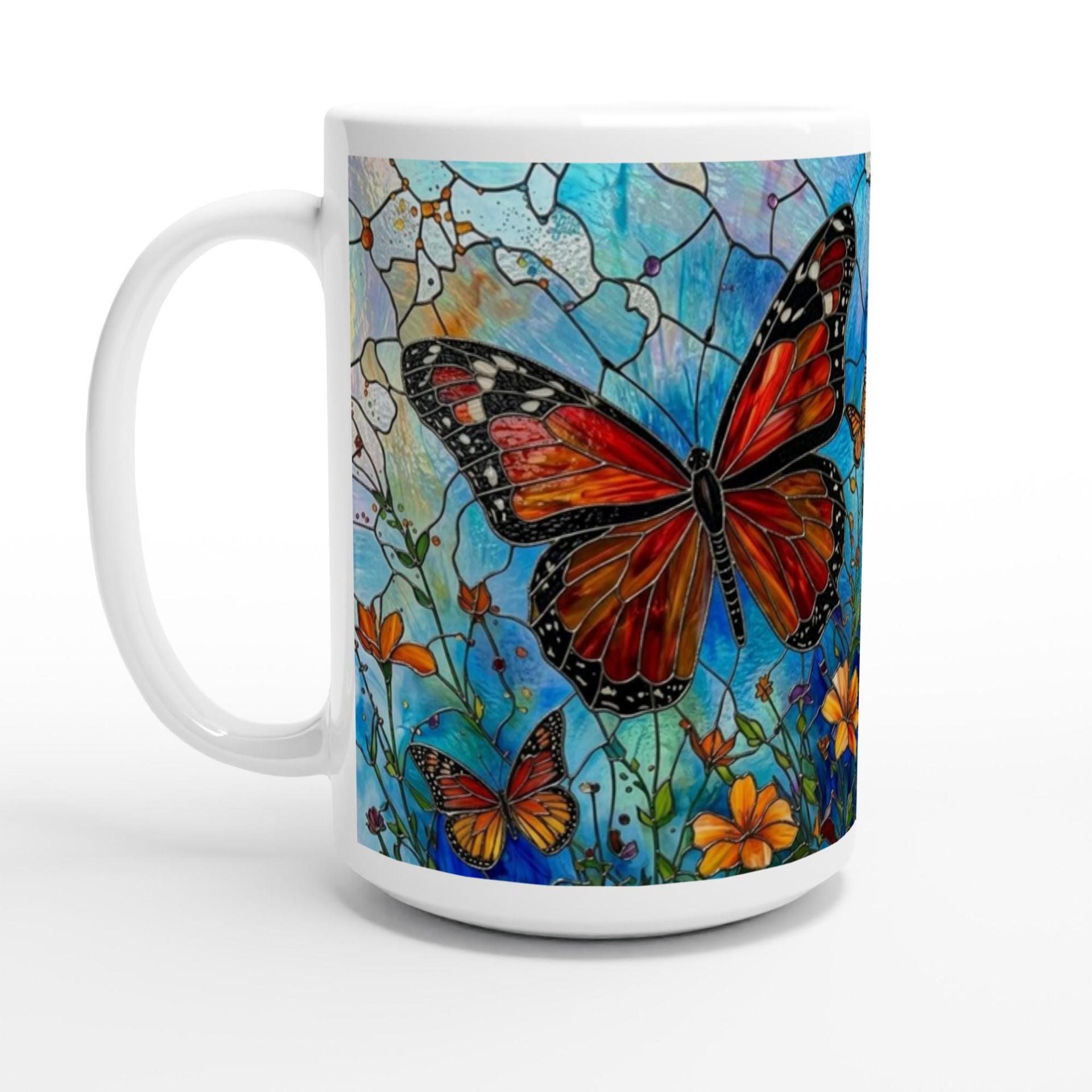 Butterfly Cups Set -  Large and Small Ceramic Mugs