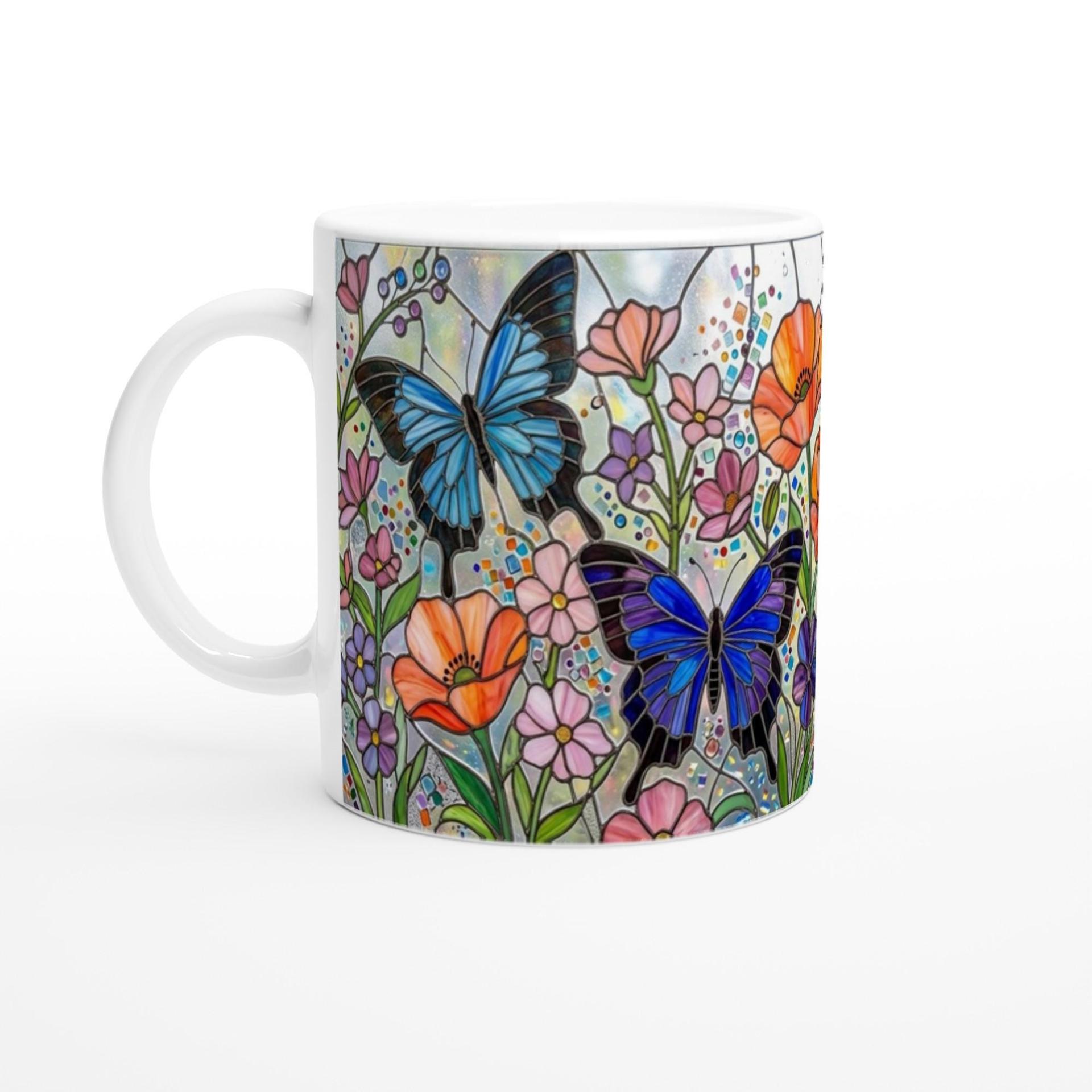 Butterfly Cups Set -  Large and Small Ceramic Mugs