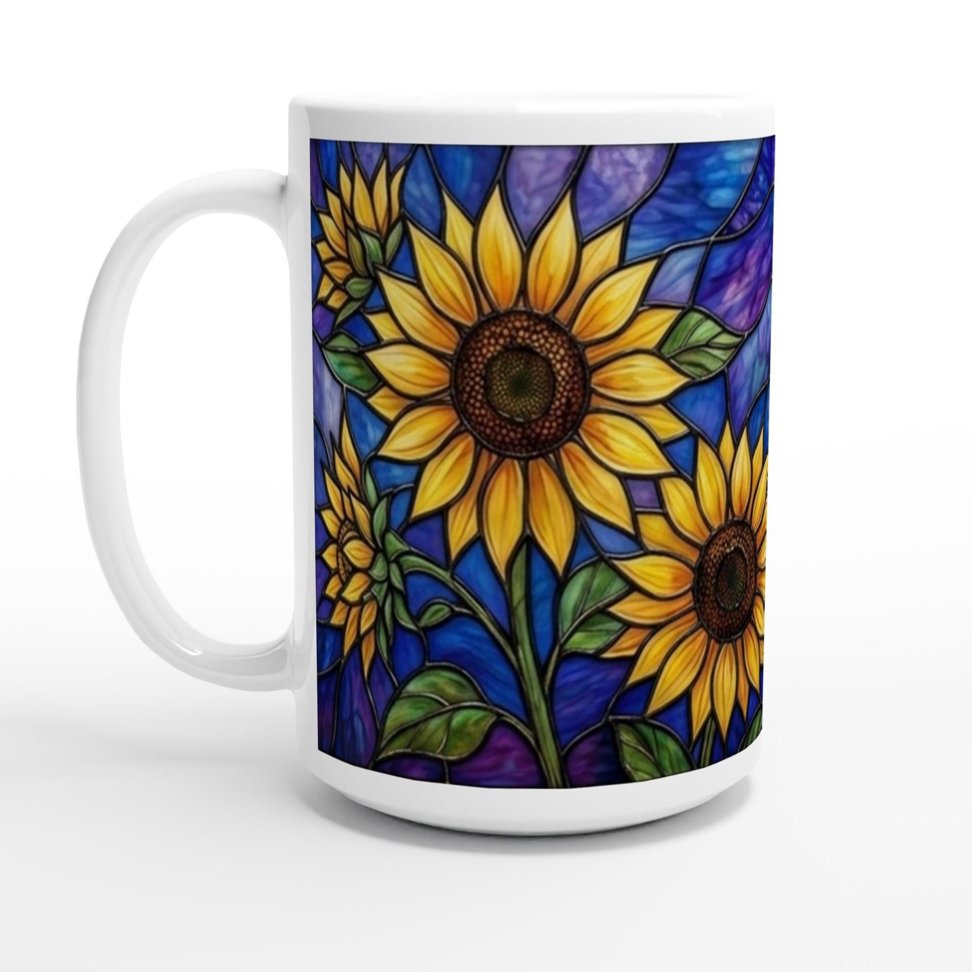 Sunflower Cups Set -  Large and Small Ceramic Mugs