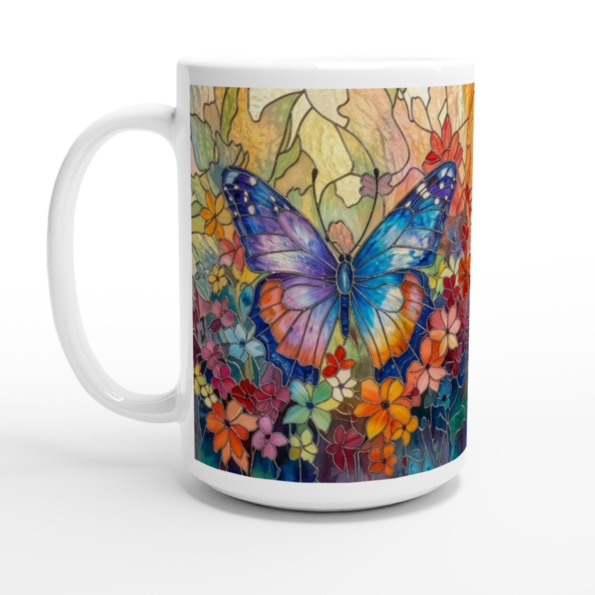 Butterfly Cups Set -  Large and Small Ceramic Mugs