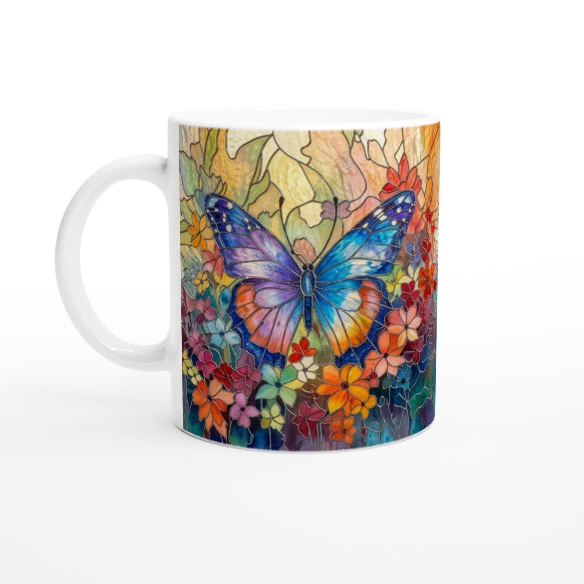 Butterfly Cups Set -  Large and Small Ceramic Mugs