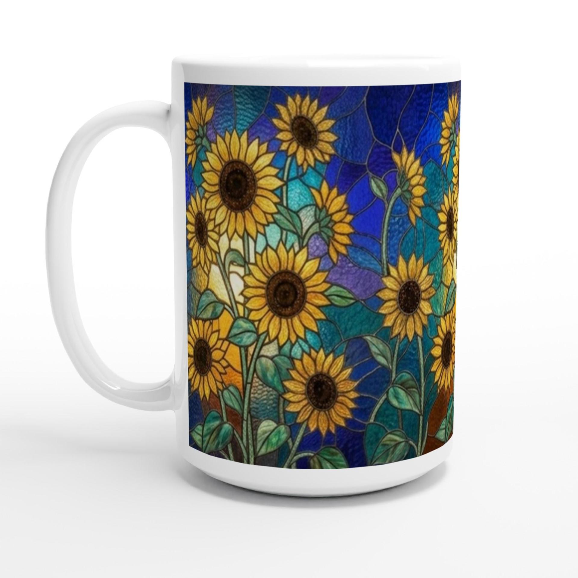 Sunflower Cups Set -  Large and Small Ceramic Mugs