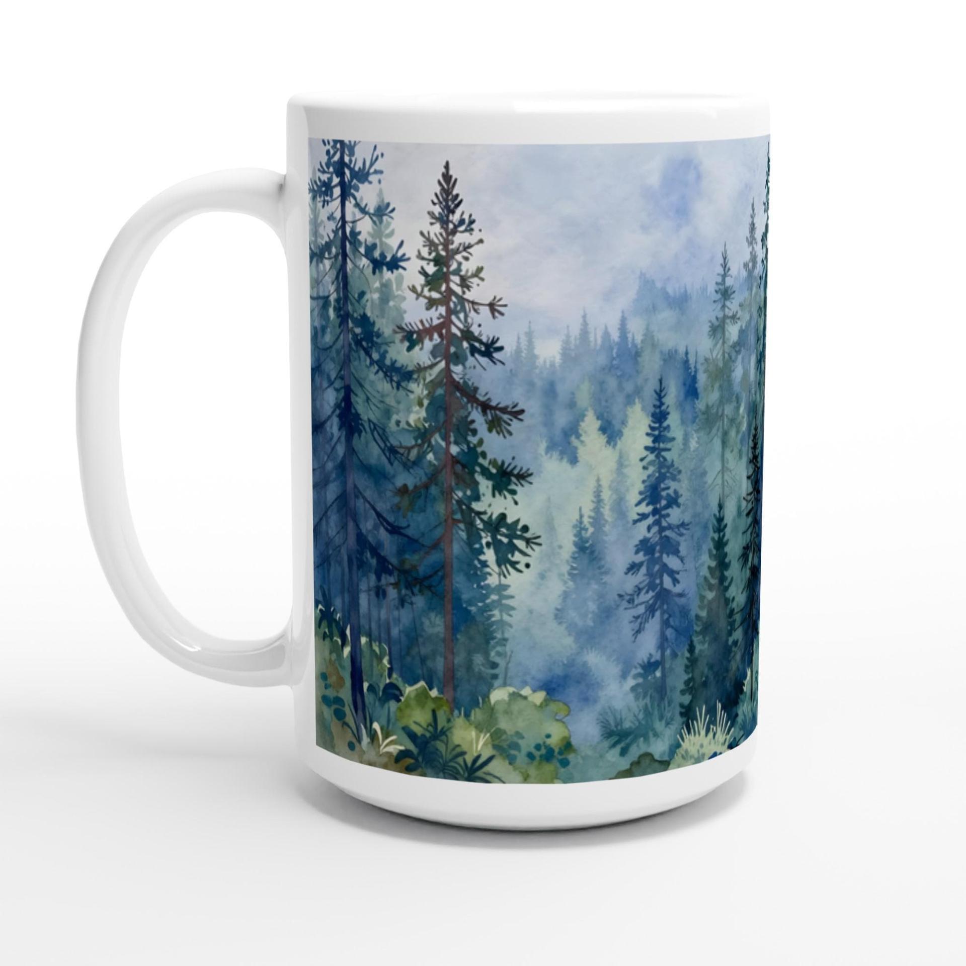 Forest Cups Set -  Large and Small Ceramic Mugs